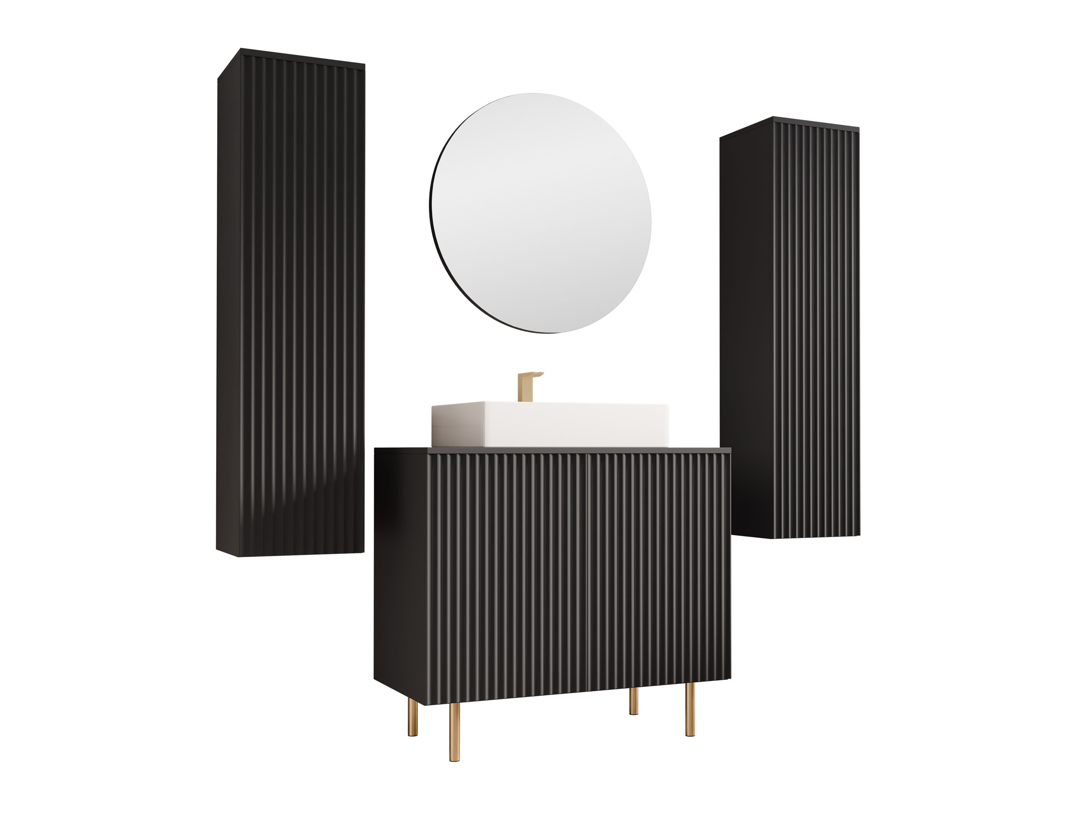 Fürdőszobai garnitúra Virdomi 112 (Fekete)