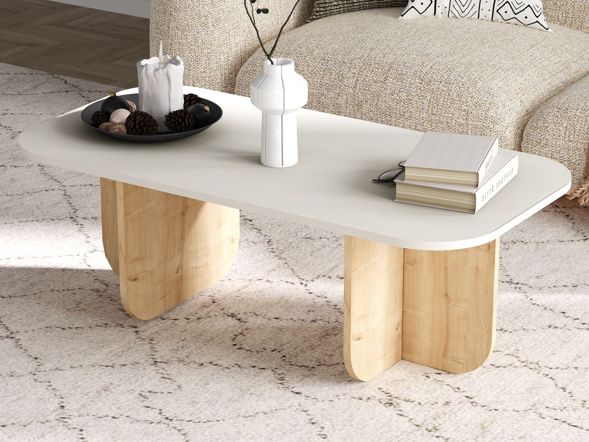 Dohányzóasztal Kailua 2560 (Tölgy + Bézs)