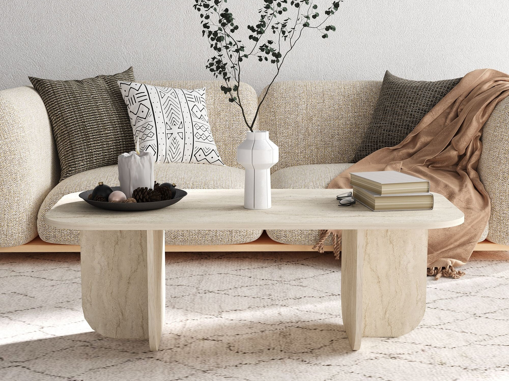 Dohányzóasztal Kailua 2560 (Világos Travertine)