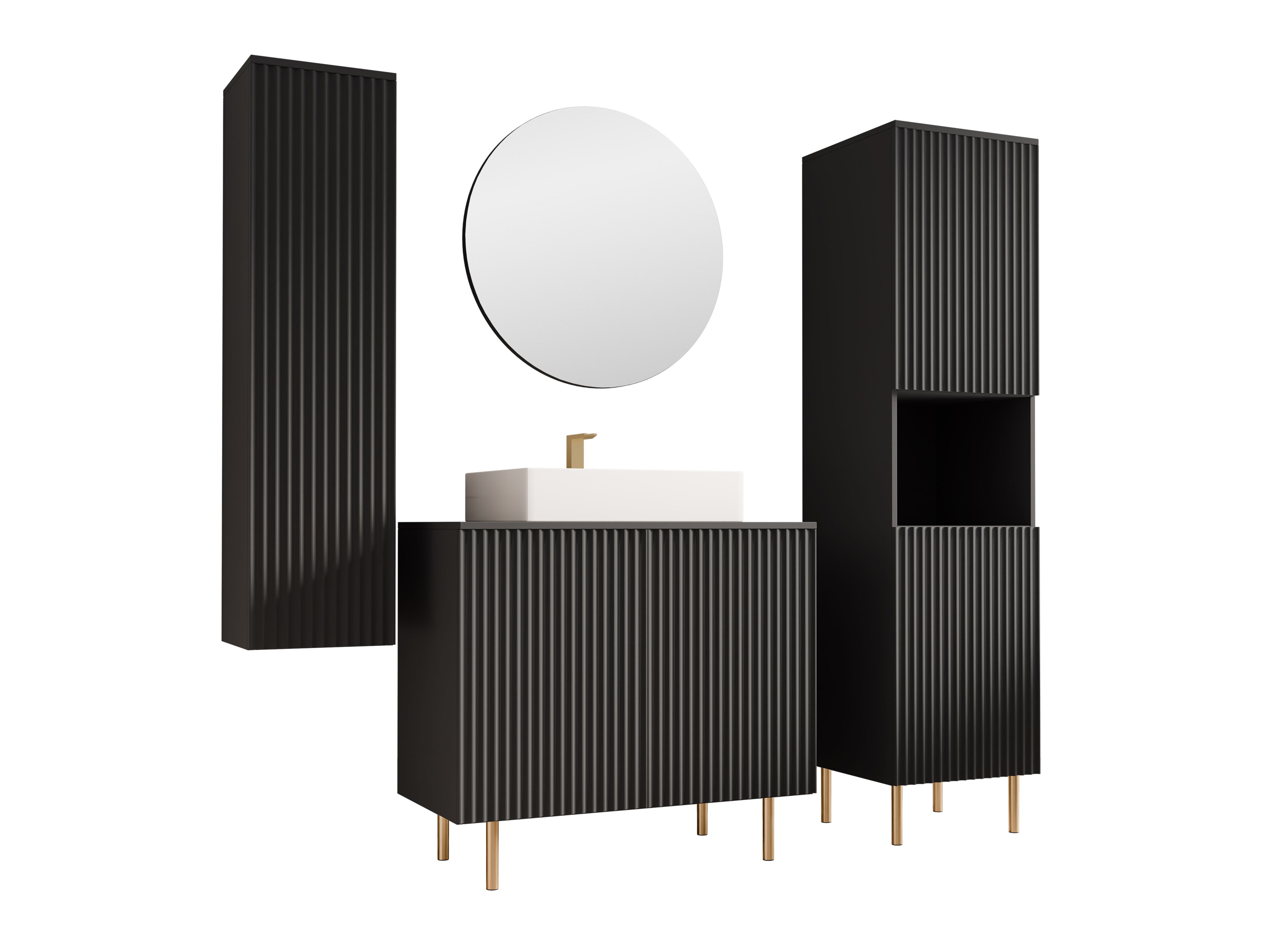 Fürdőszobai garnitúra Decus V (Fekete)