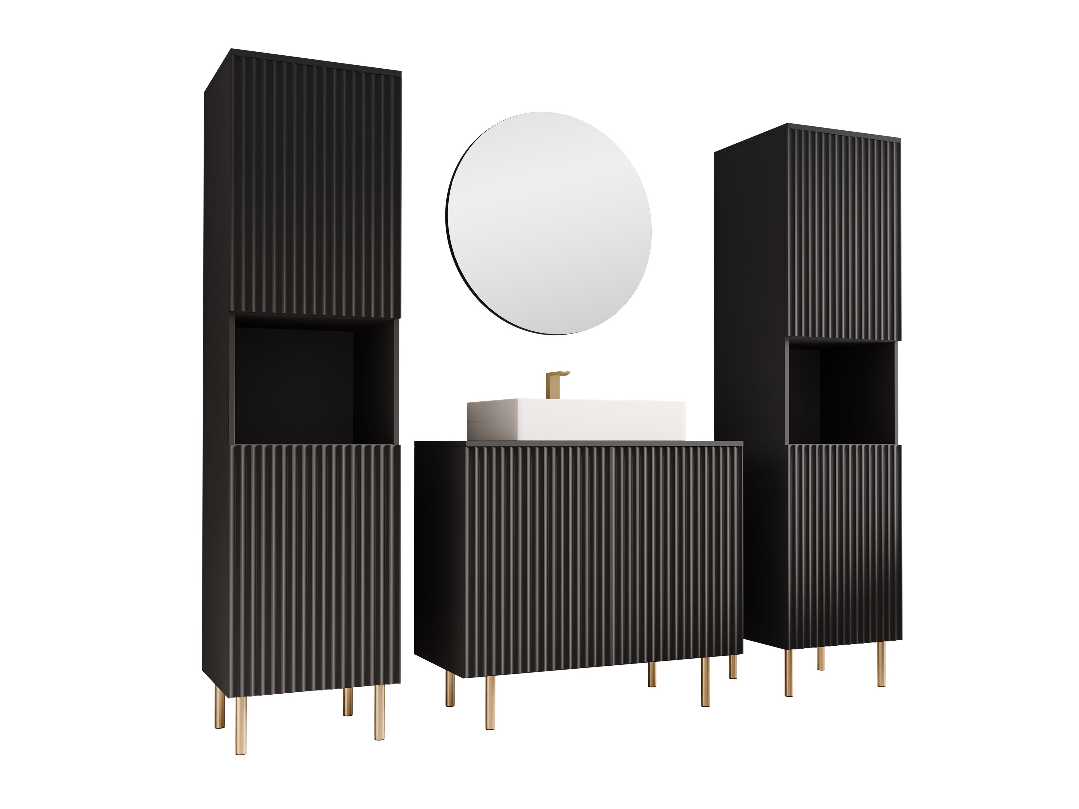 Fürdőszobai garnitúra Virdomi 114 (Fekete)