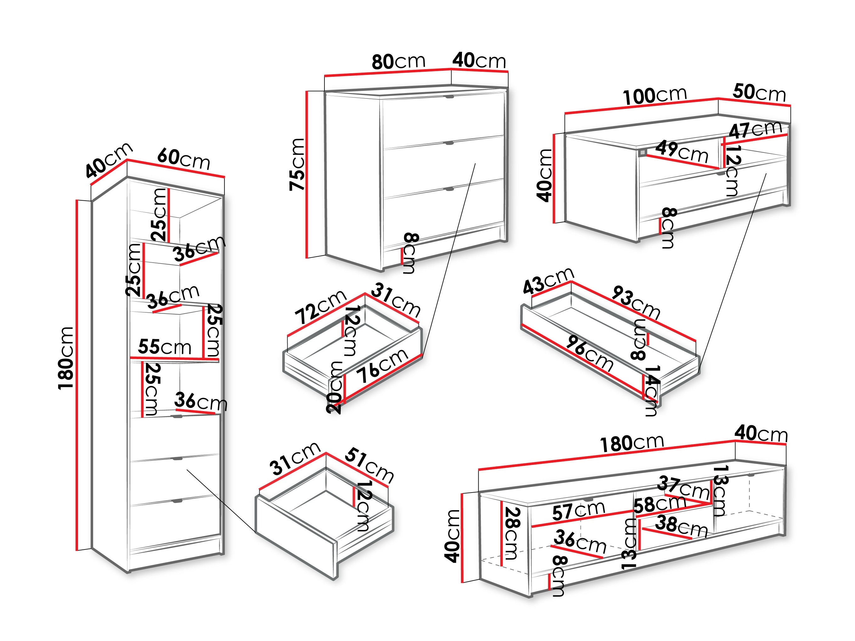 Nappali szett Comfivo Papilio VII (Fehér)