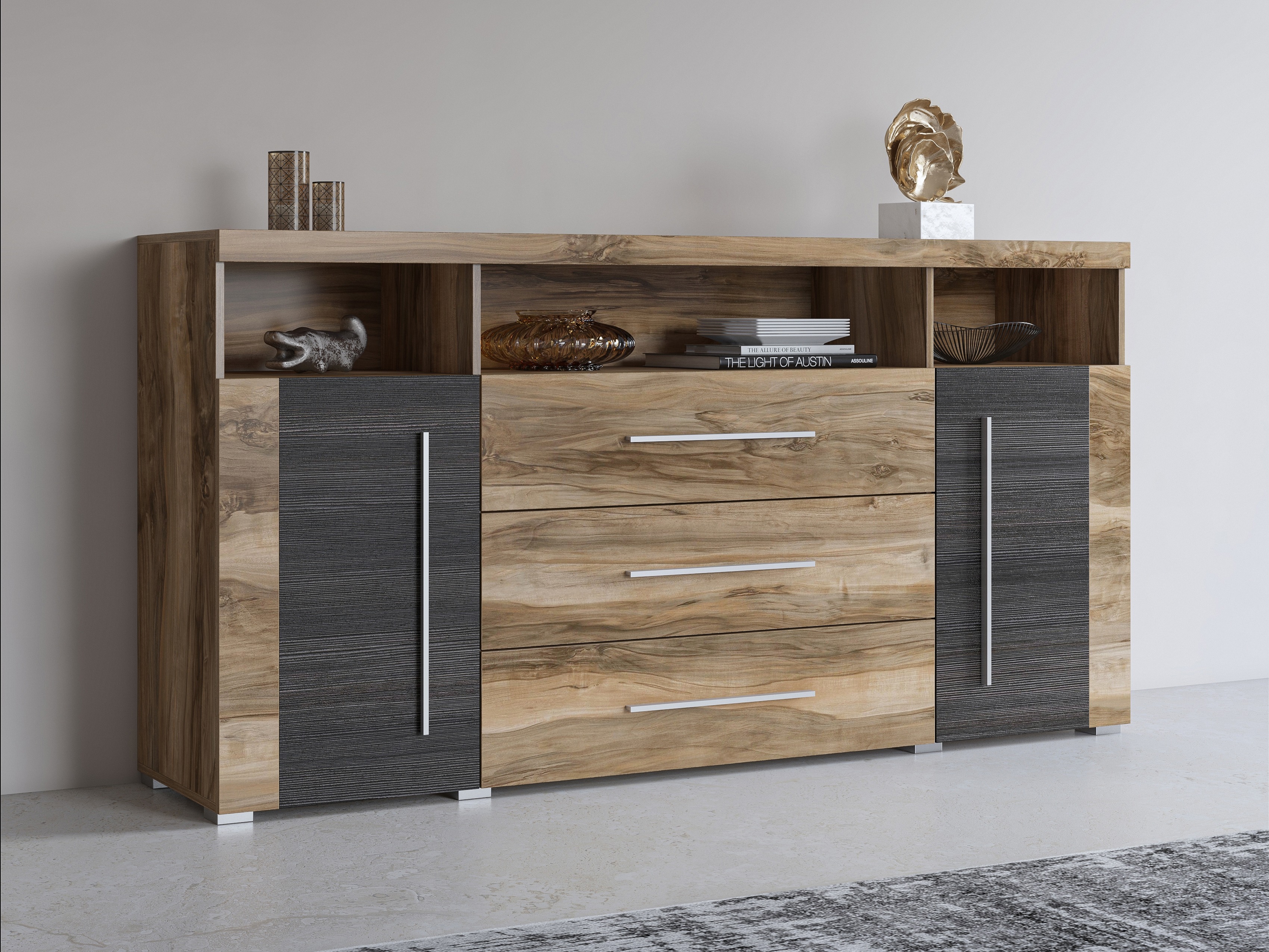 Komód Sorciro 100 (Dió + Sötét tölgy)