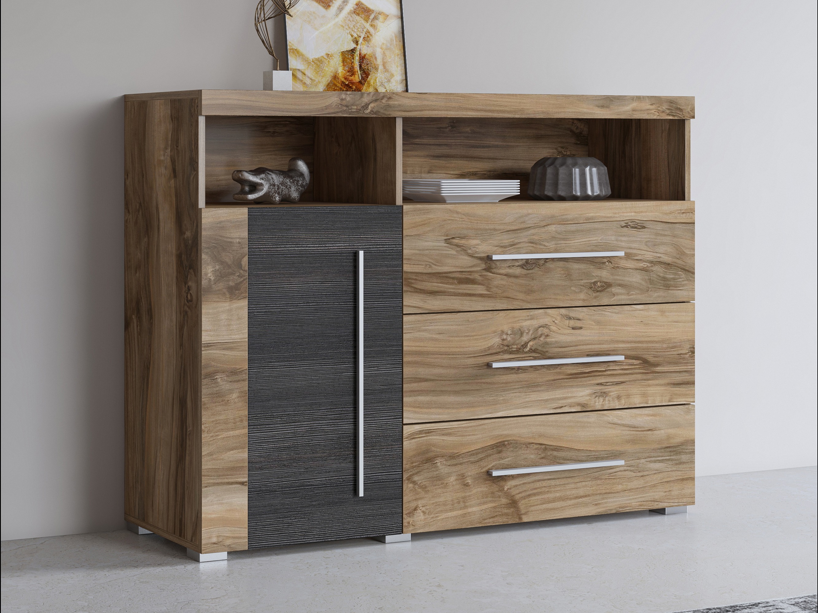 Komód Sorciro 102 (Dió + Sötét tölgy)