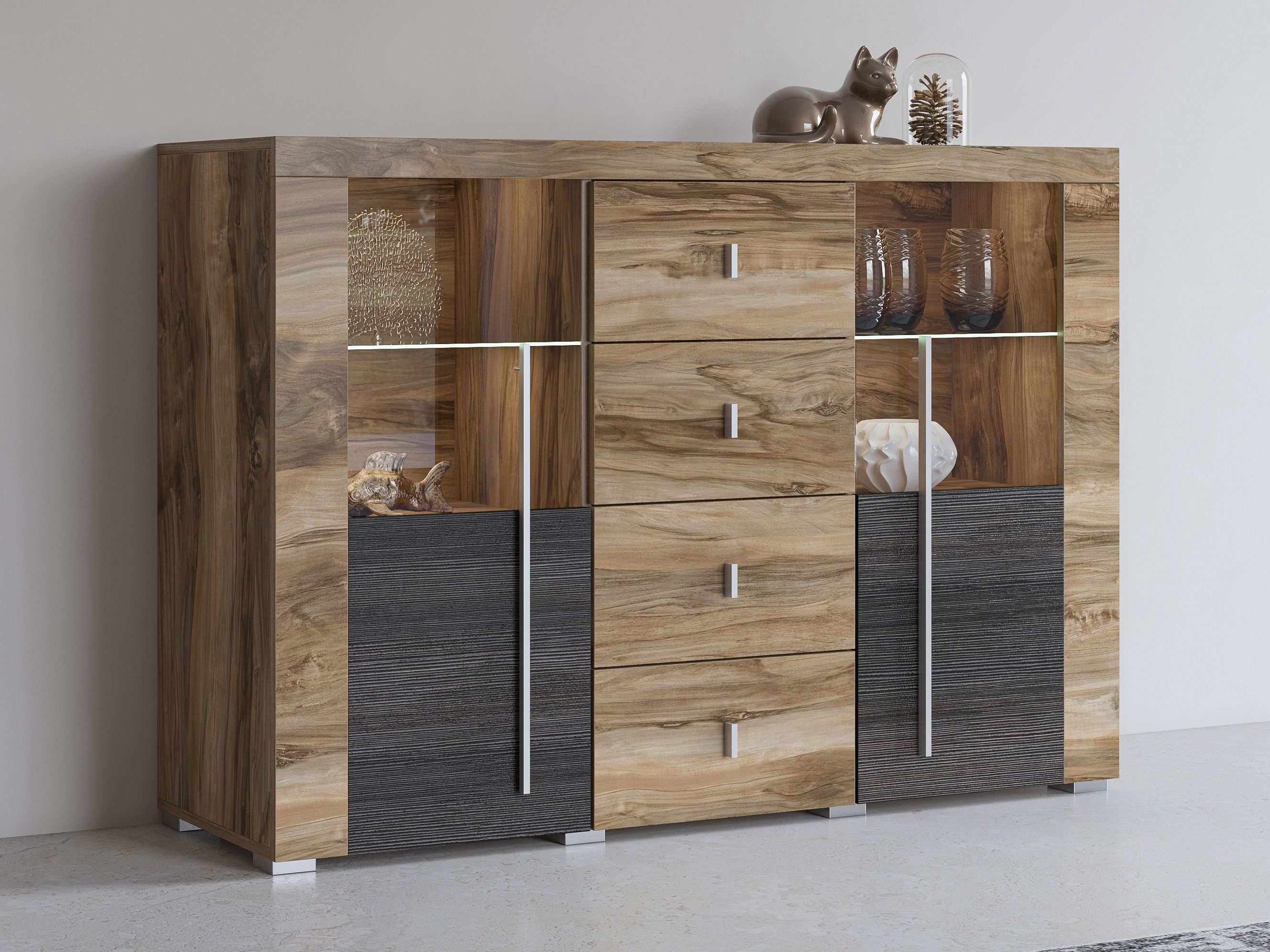 Komód Sorciro 109 (Dió + Sötét tölgy)