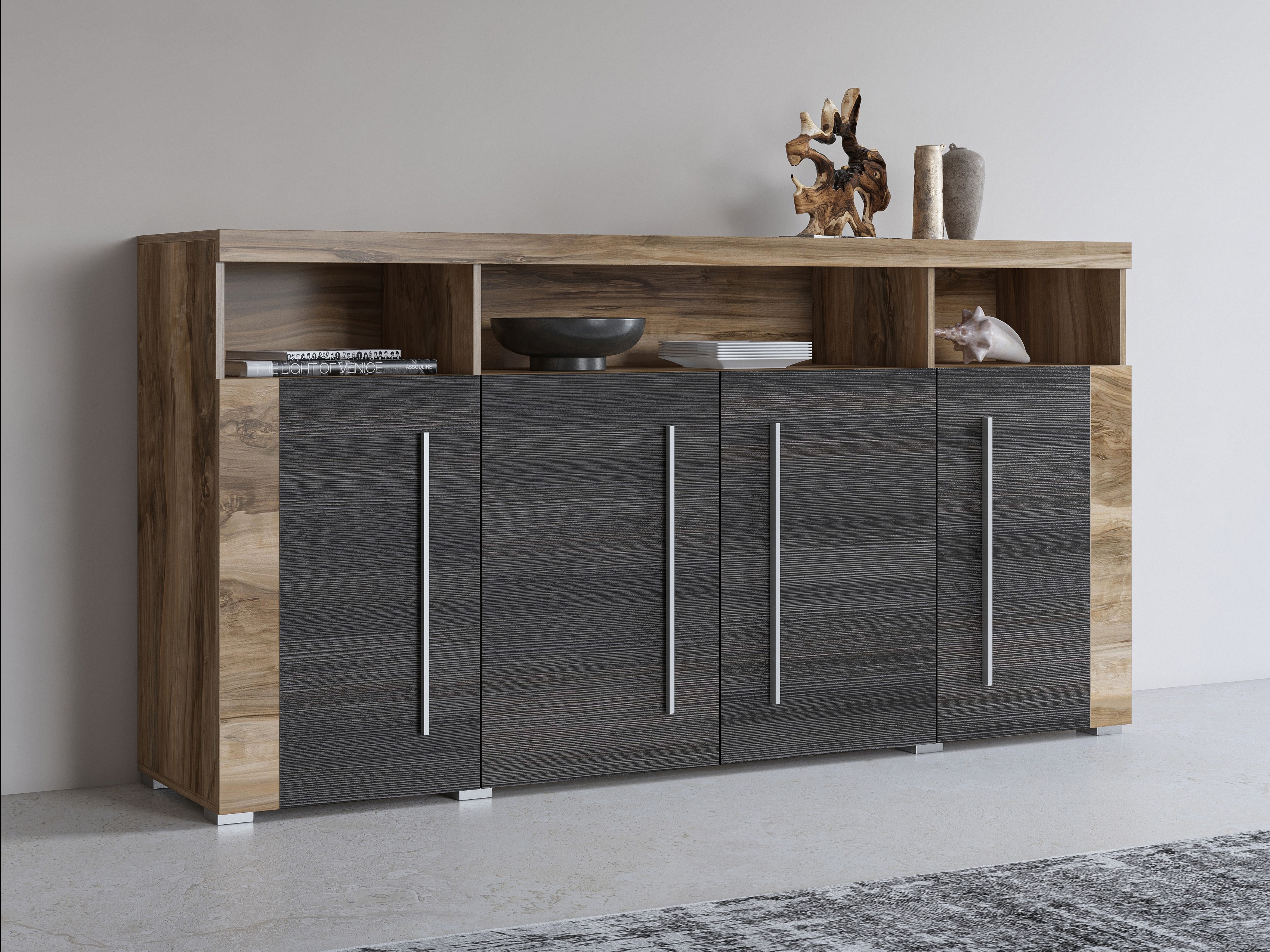 Szekrény Sorciro 107 (Dió + Sötét tölgy)