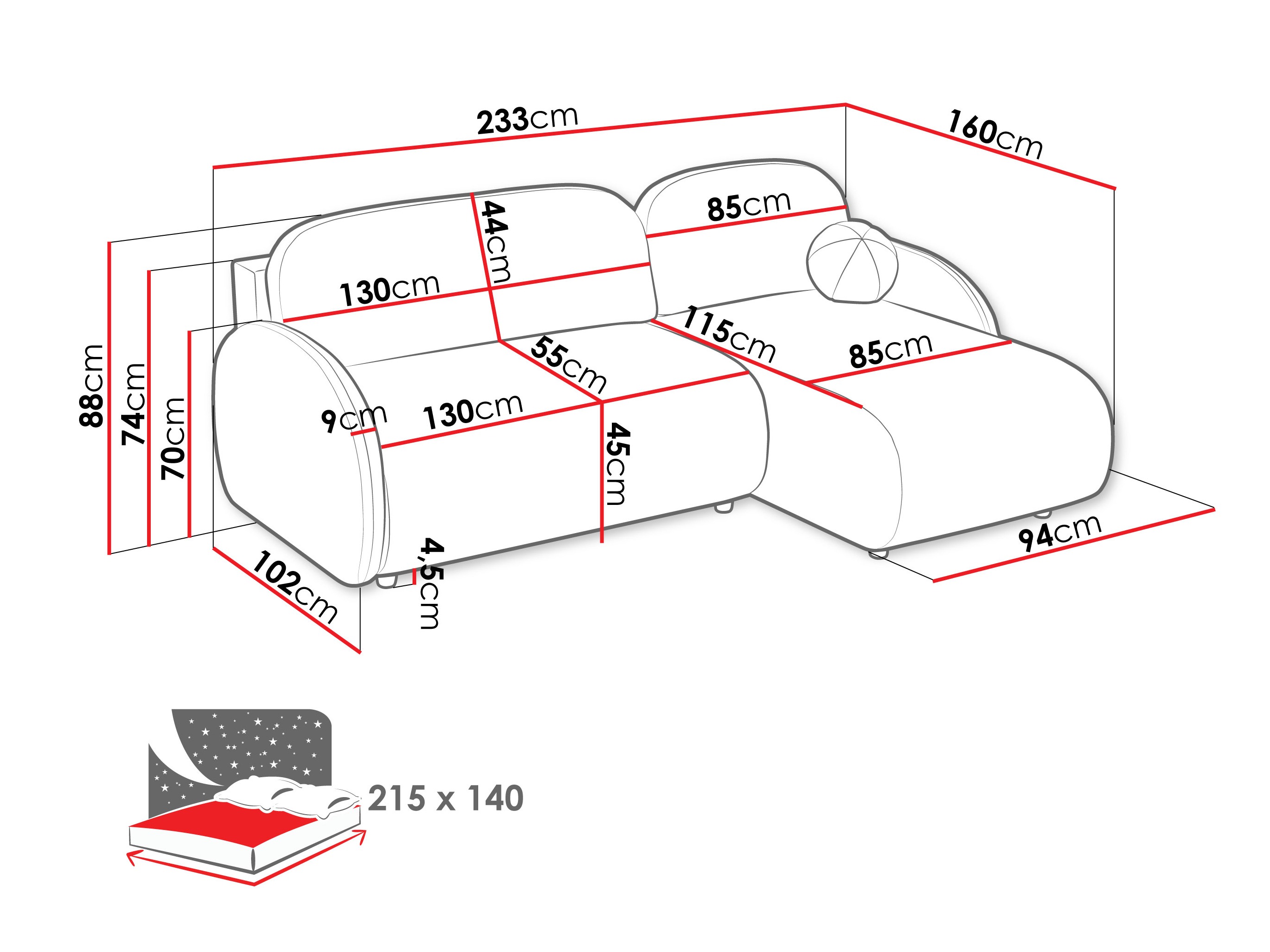 Sarokkanapé Columbus 249 (Sereno 681)
