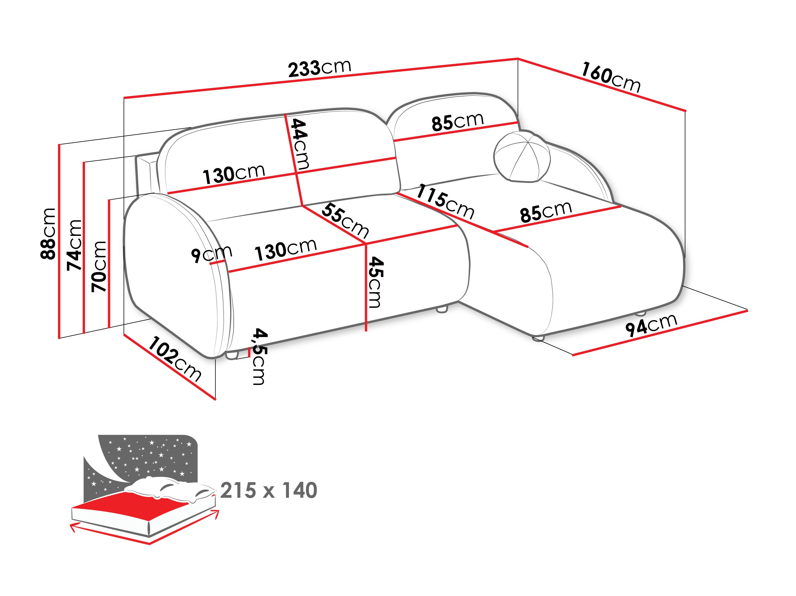 Sarokkanapé Columbus 249 (Sereno 689)
