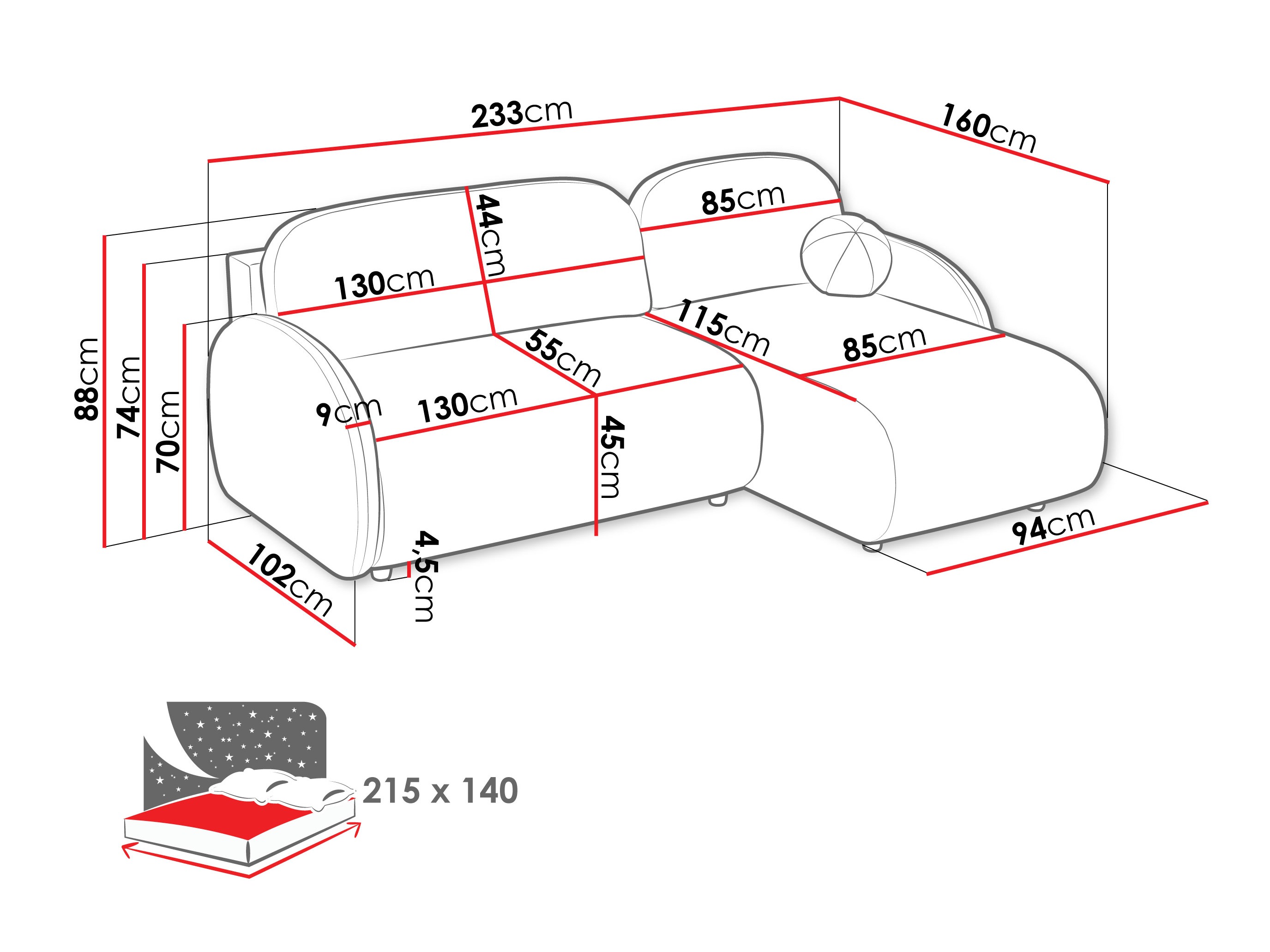 Sarokkanapé Columbus 249 (Sereno 695)