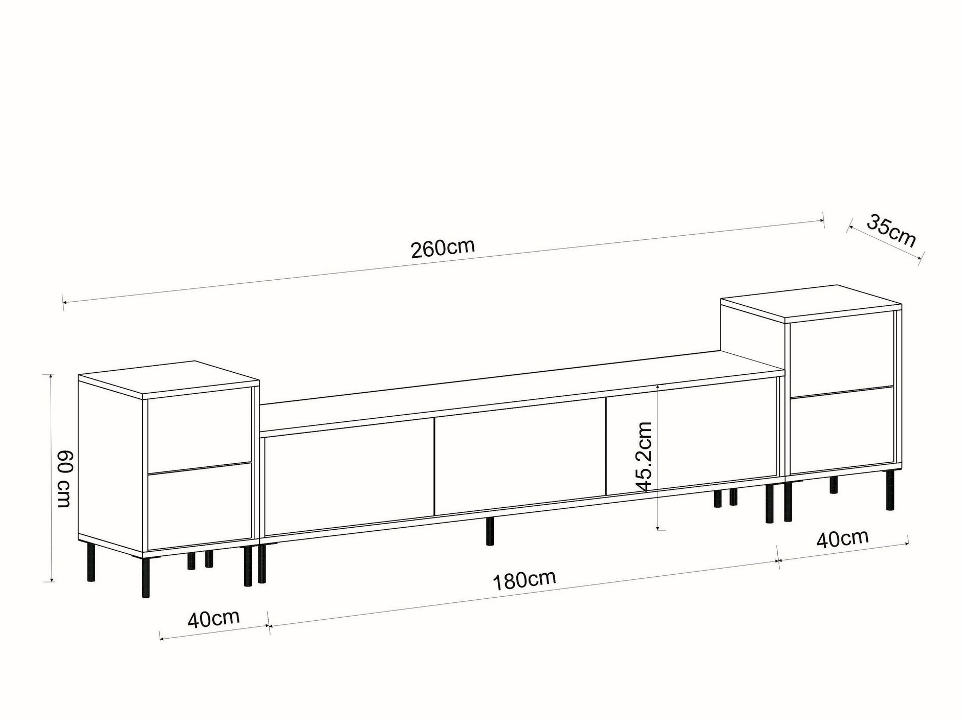 TV-állvány Kailua 2574 (Világos Travertine + Aranysárga)