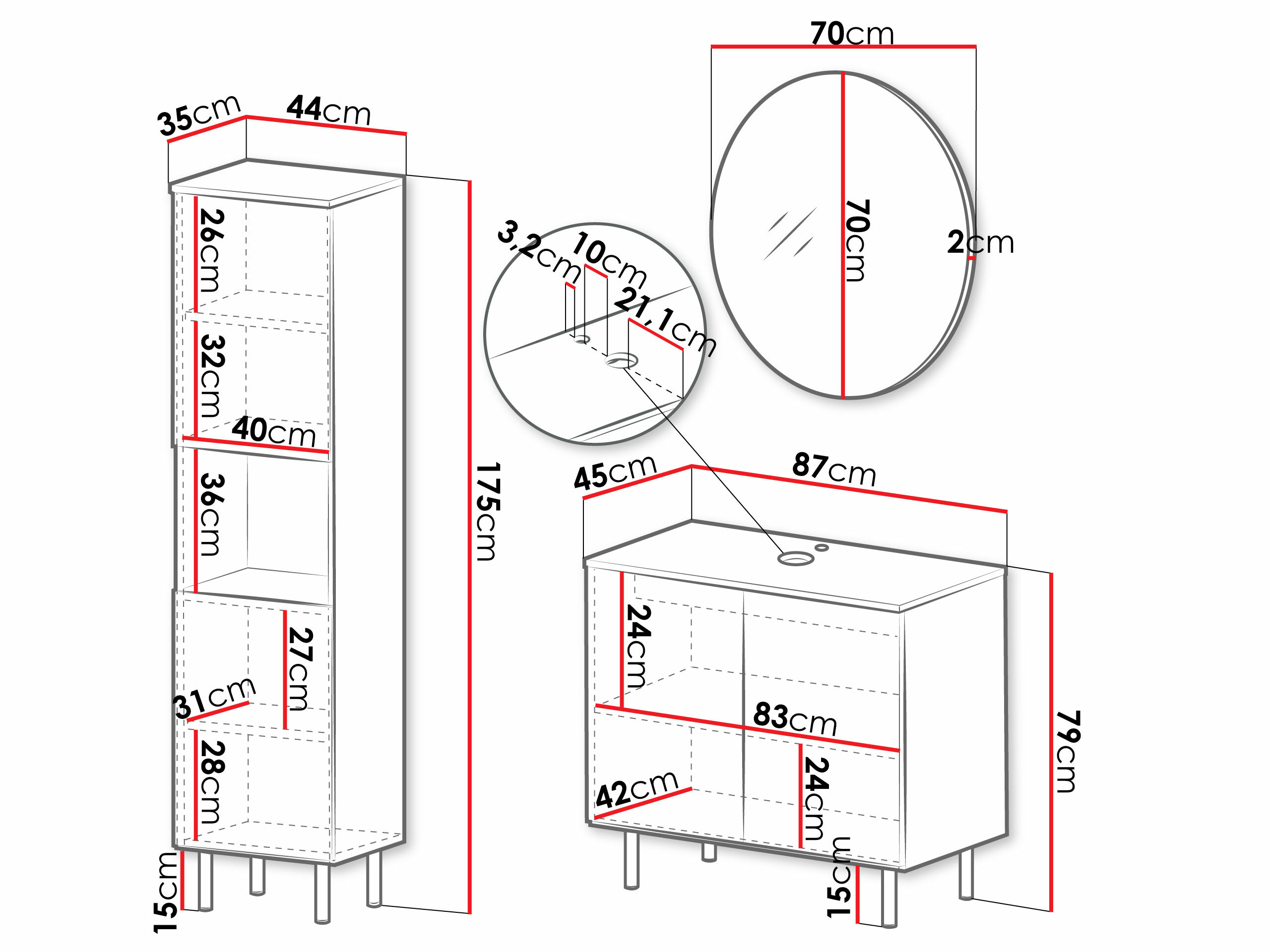 Fürdőszobai garnitúra Virdomi 111 (Kasmír)