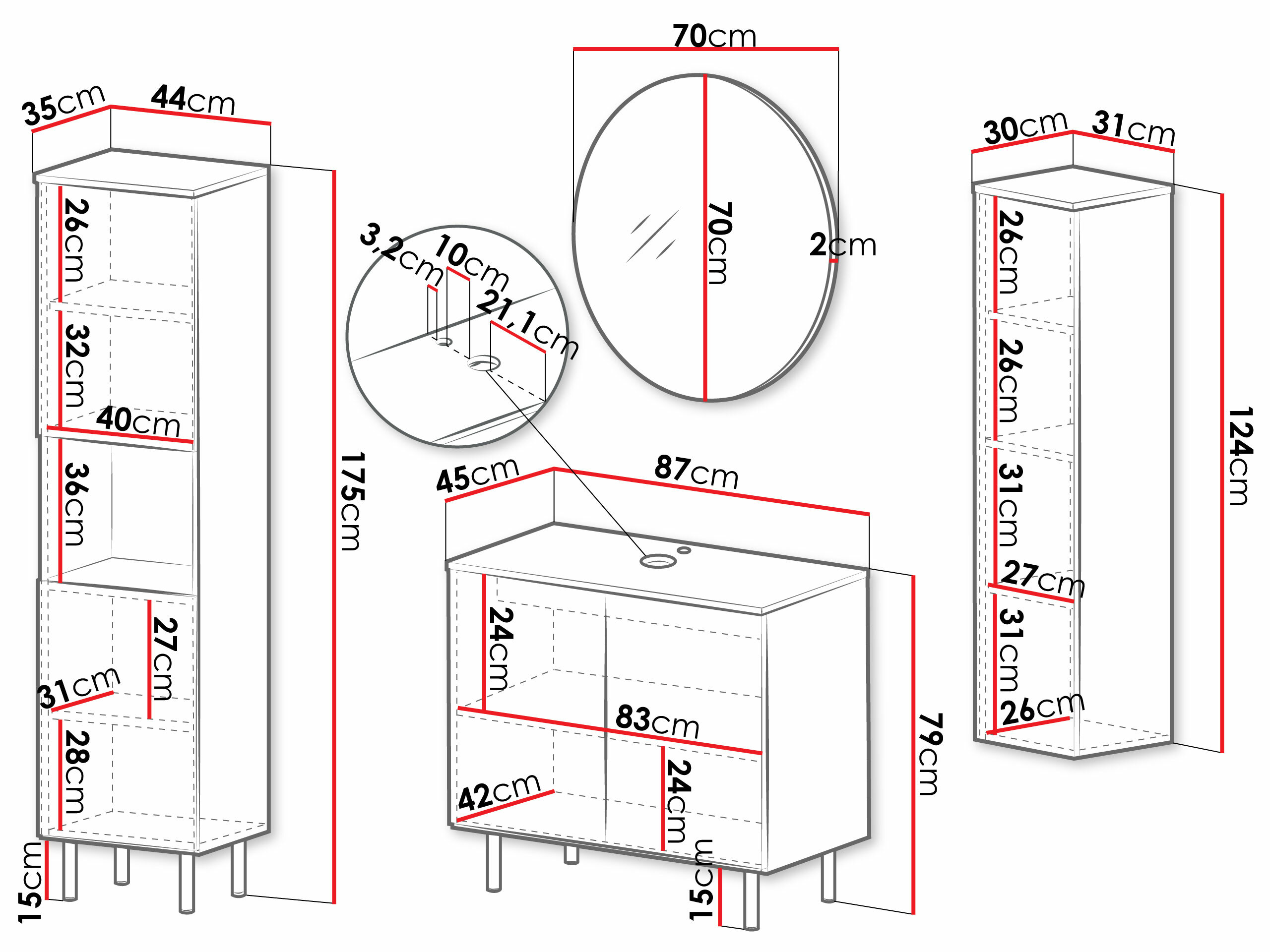 Fürdőszobai garnitúra Virdomi 113 (Kasmír)