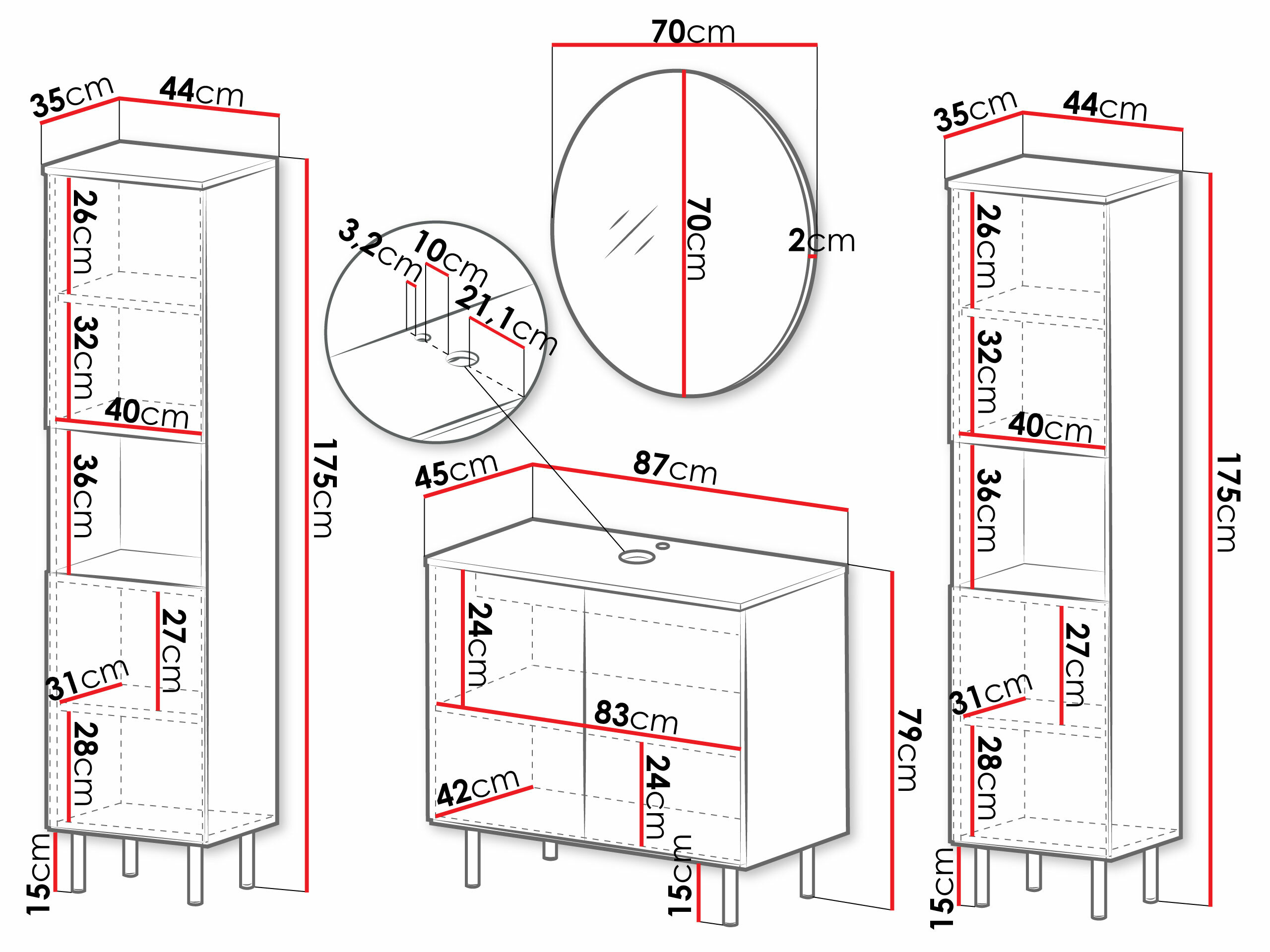 Fürdőszobai garnitúra Virdomi 114 (Kasmír)