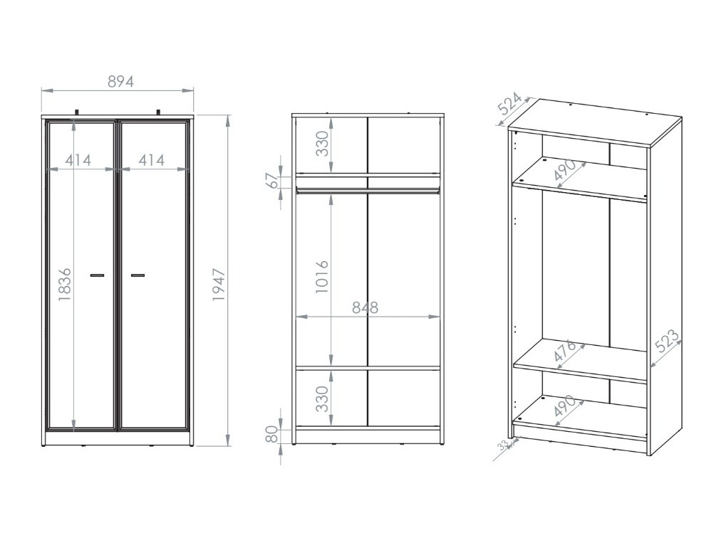Gardróbszekrény Avibale 100