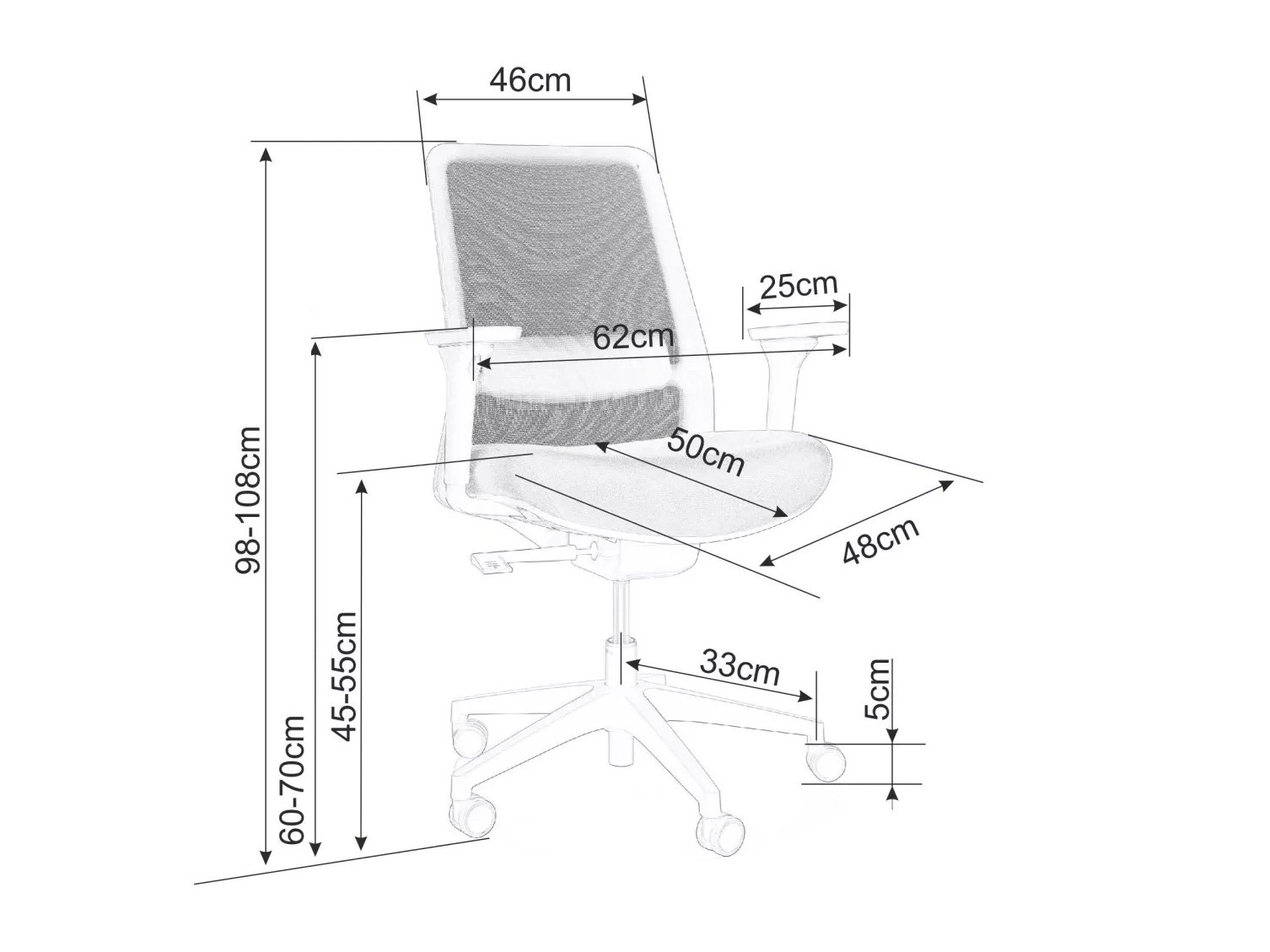 Irodai szék Detroit 789 (Szürke)