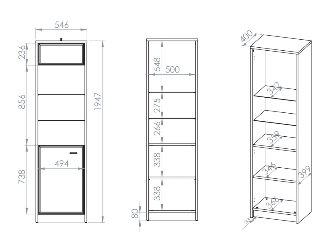 Könyvespolc Avibale 101