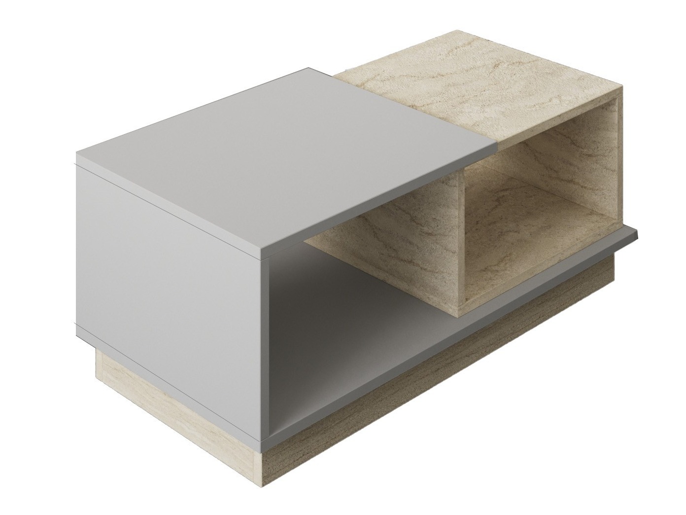 Dohányzóasztal Kailua 2582 (Szürke + Világos Travertine)