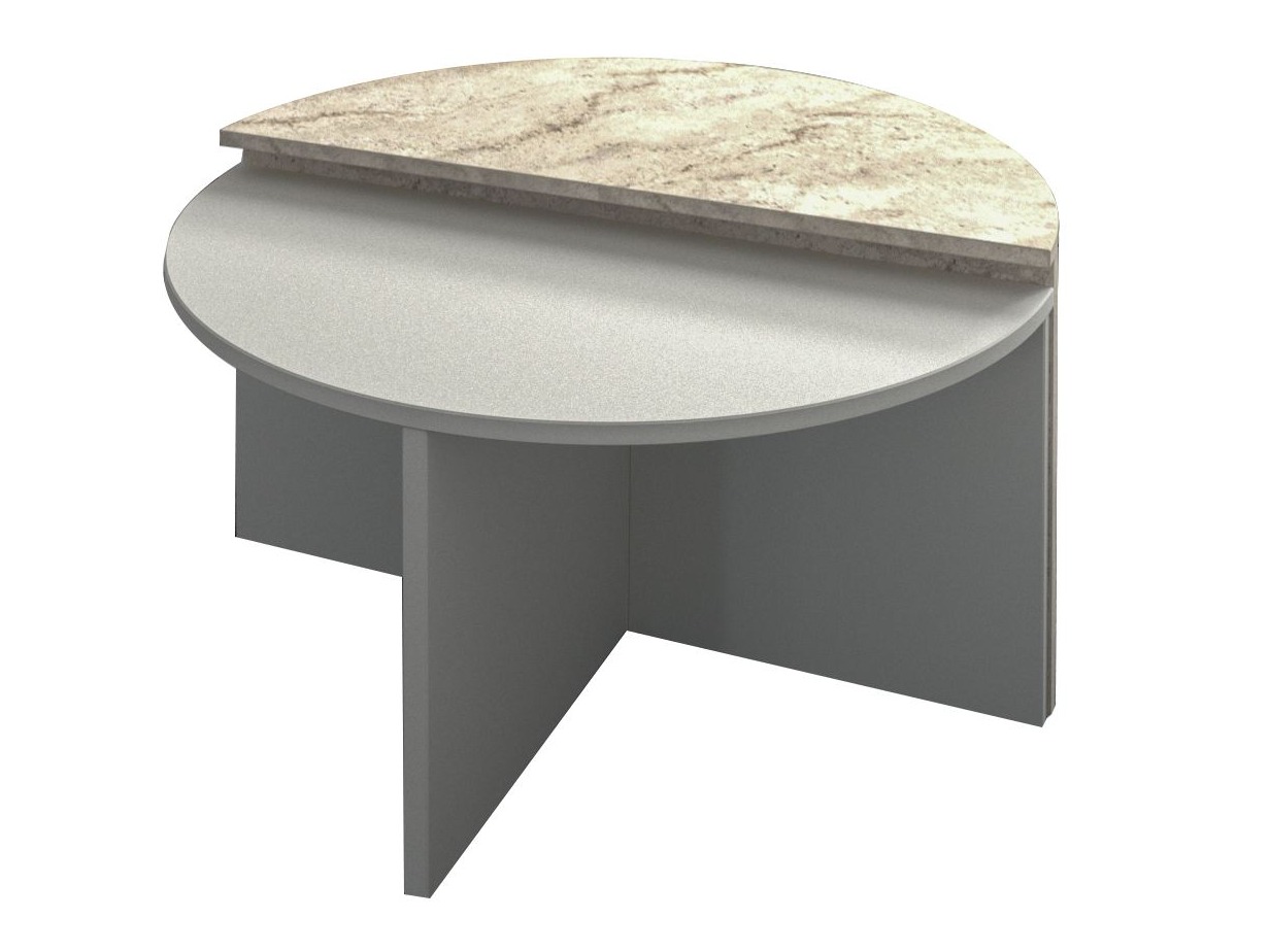 Dohányzóasztal szett Kailua 2581 (Szürke + Világos Travertine)