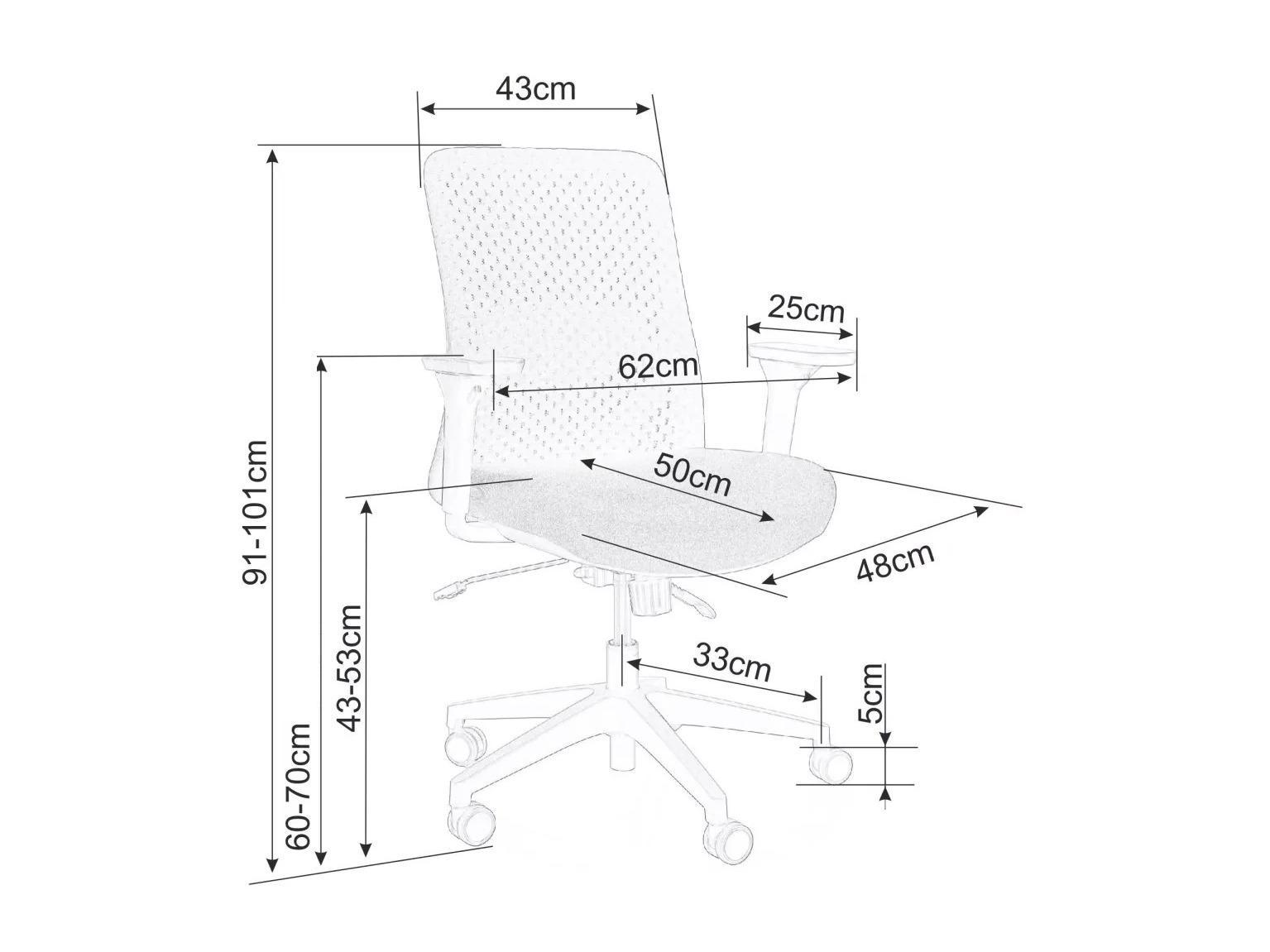 Irodai szék Detroit 798 (Szürke)