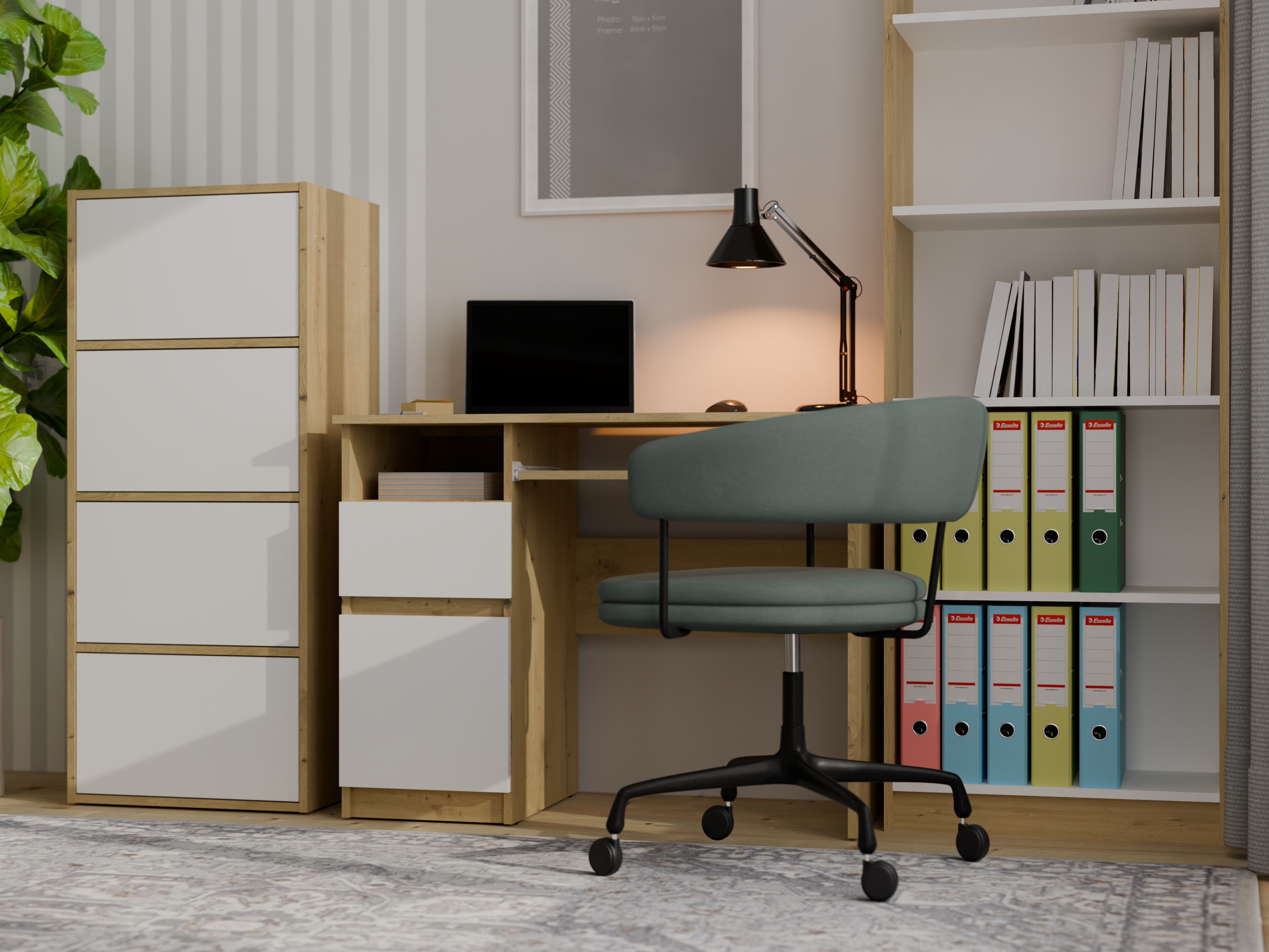 Szekrény Mandeville 298 (Fehér + Artisan tölgy)