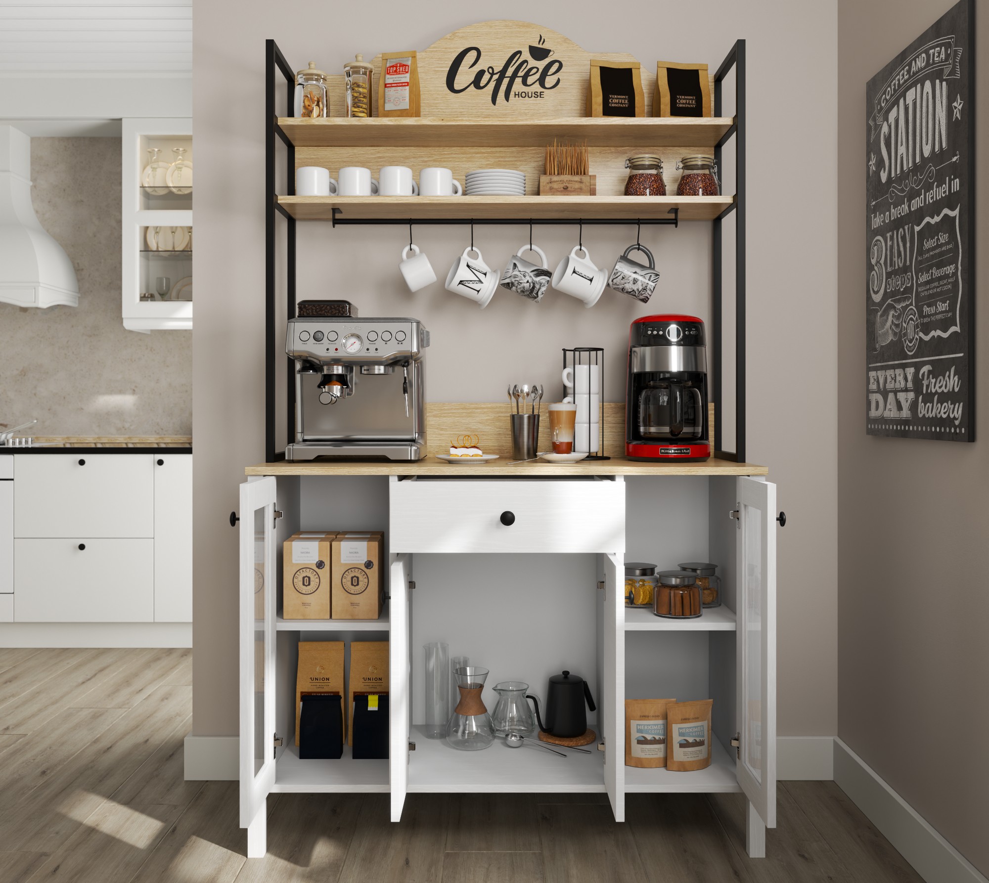 Többfunkciós bútor Ophfela 148 (Fekete)