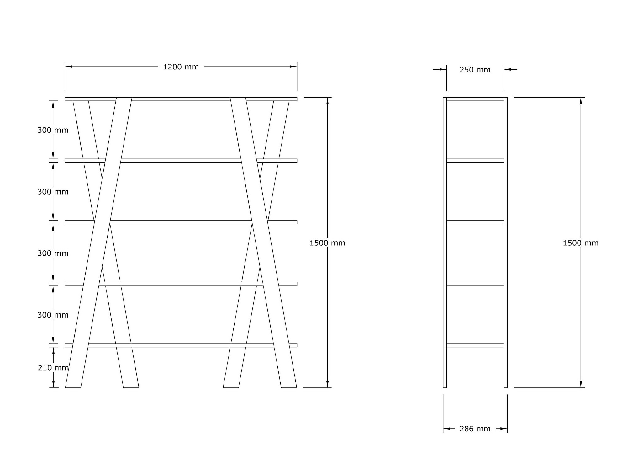 Könyvespolc Kailua 2597 (Dió)