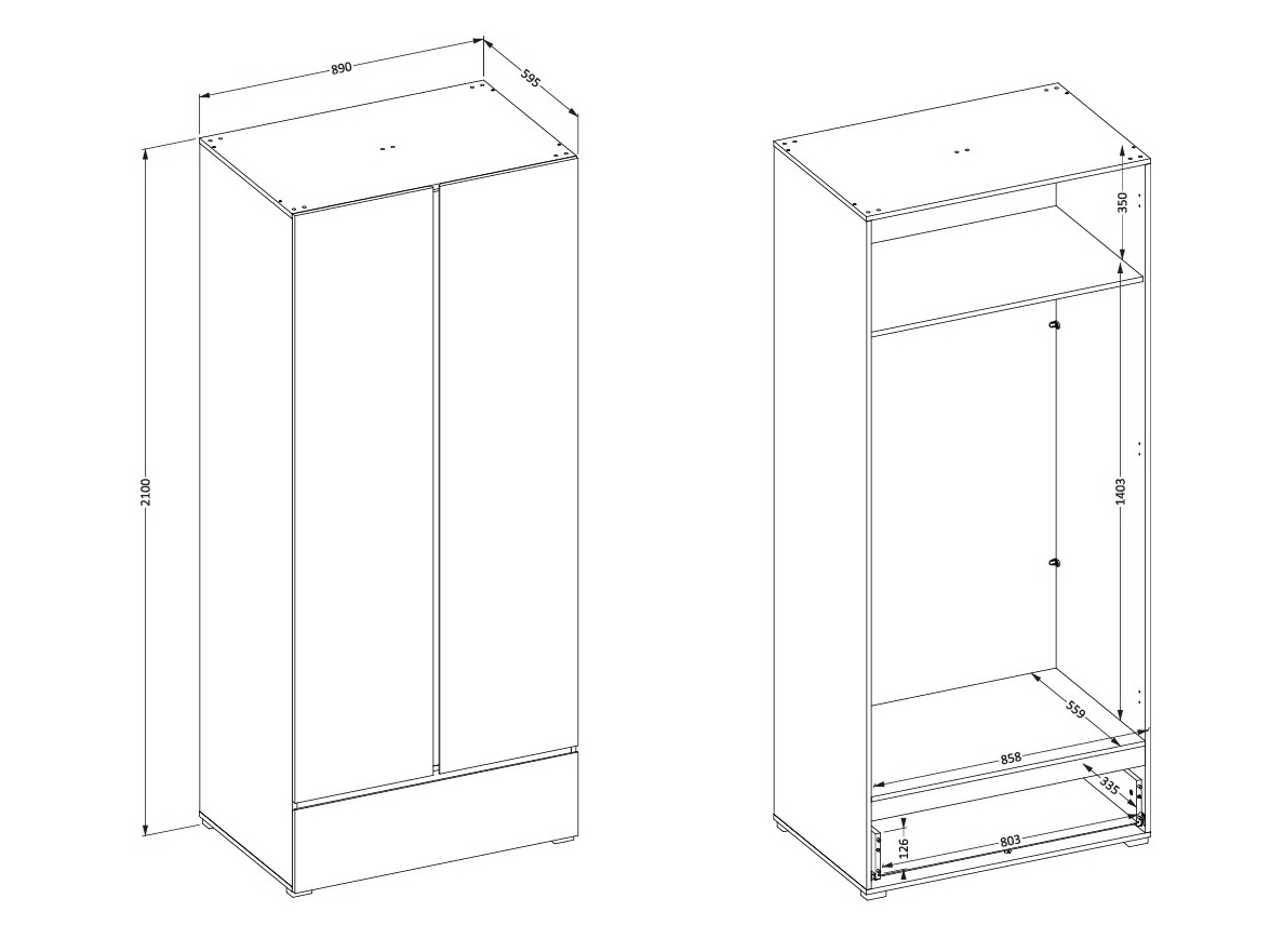 Gardróbszekrény Alfere 118 (Wotan tölgy)