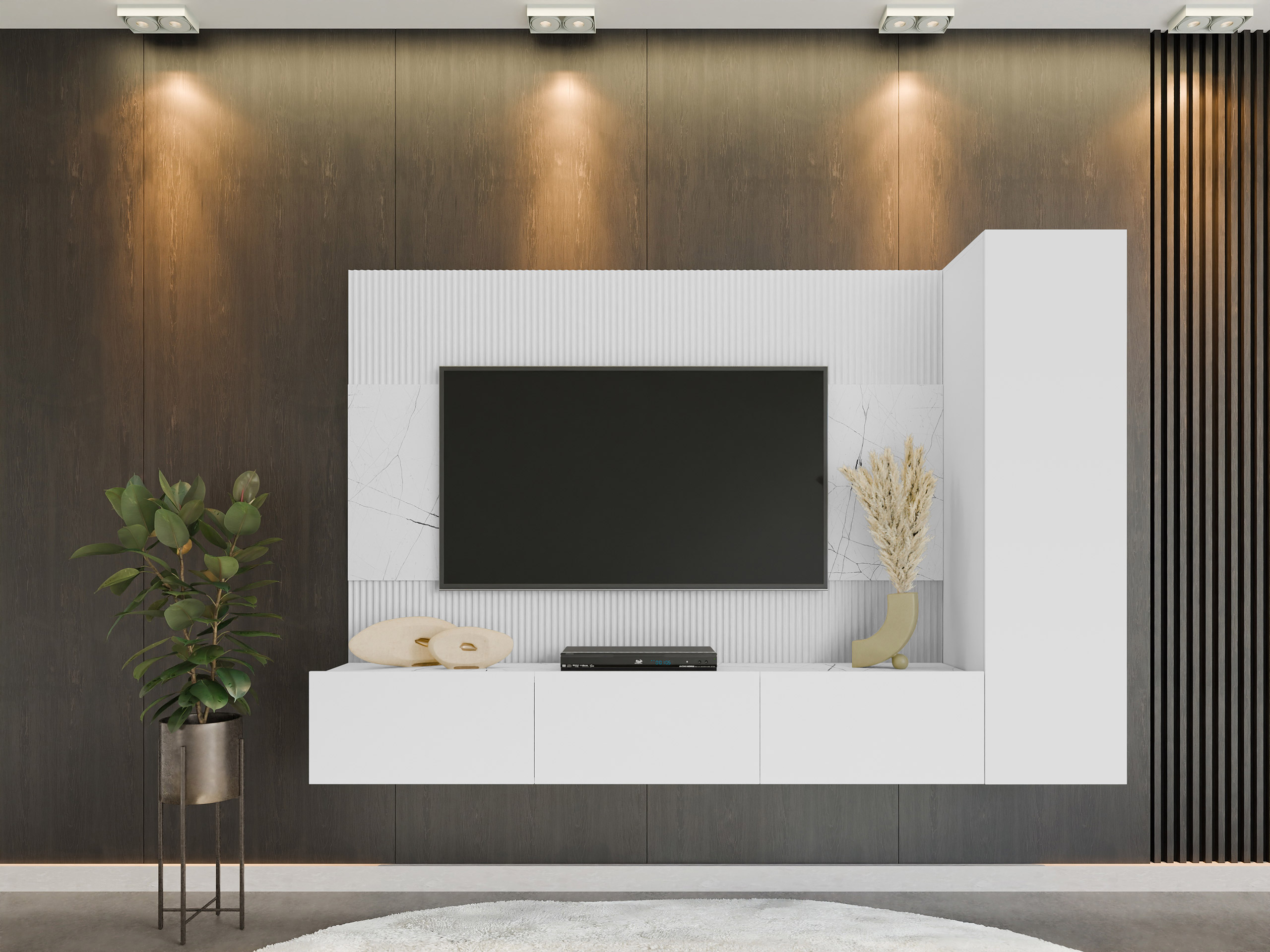 Nappali szett Comfivo 452 (Fehér + Fehér márvány)