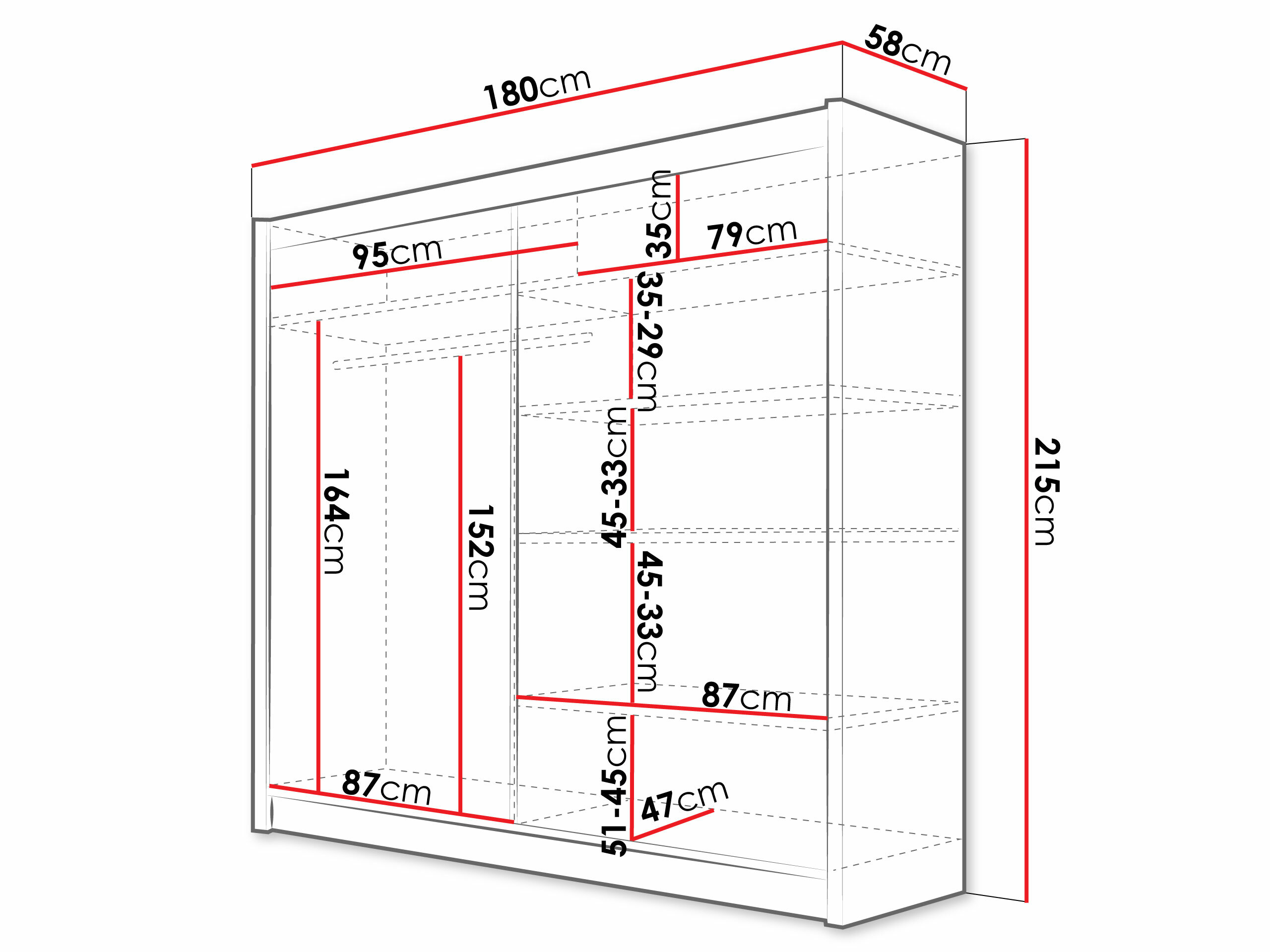 Gardróbszekrény Closico Area (Fehér)
