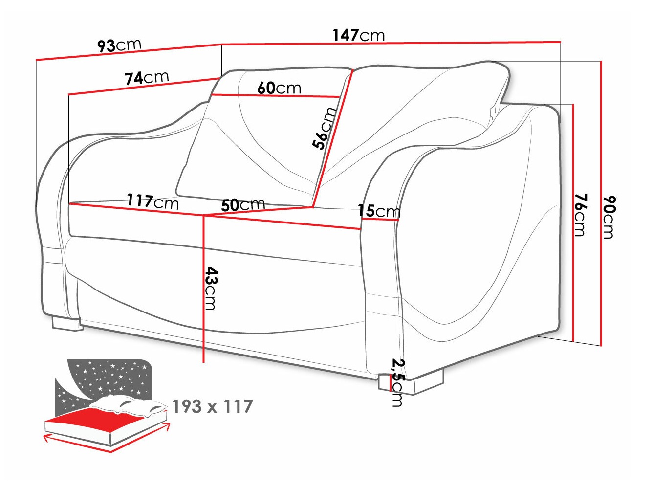 Kanapéágy Decatur 102 (Rombix 017 + Lawa 17)