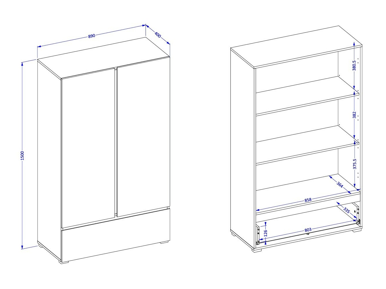 Könyvespolc Alfere 122 (Fehér)
