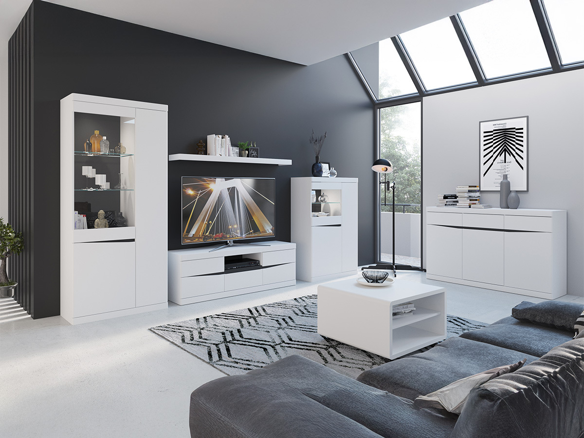 Fali polc Venlori 125 (Fehér + Grafit)