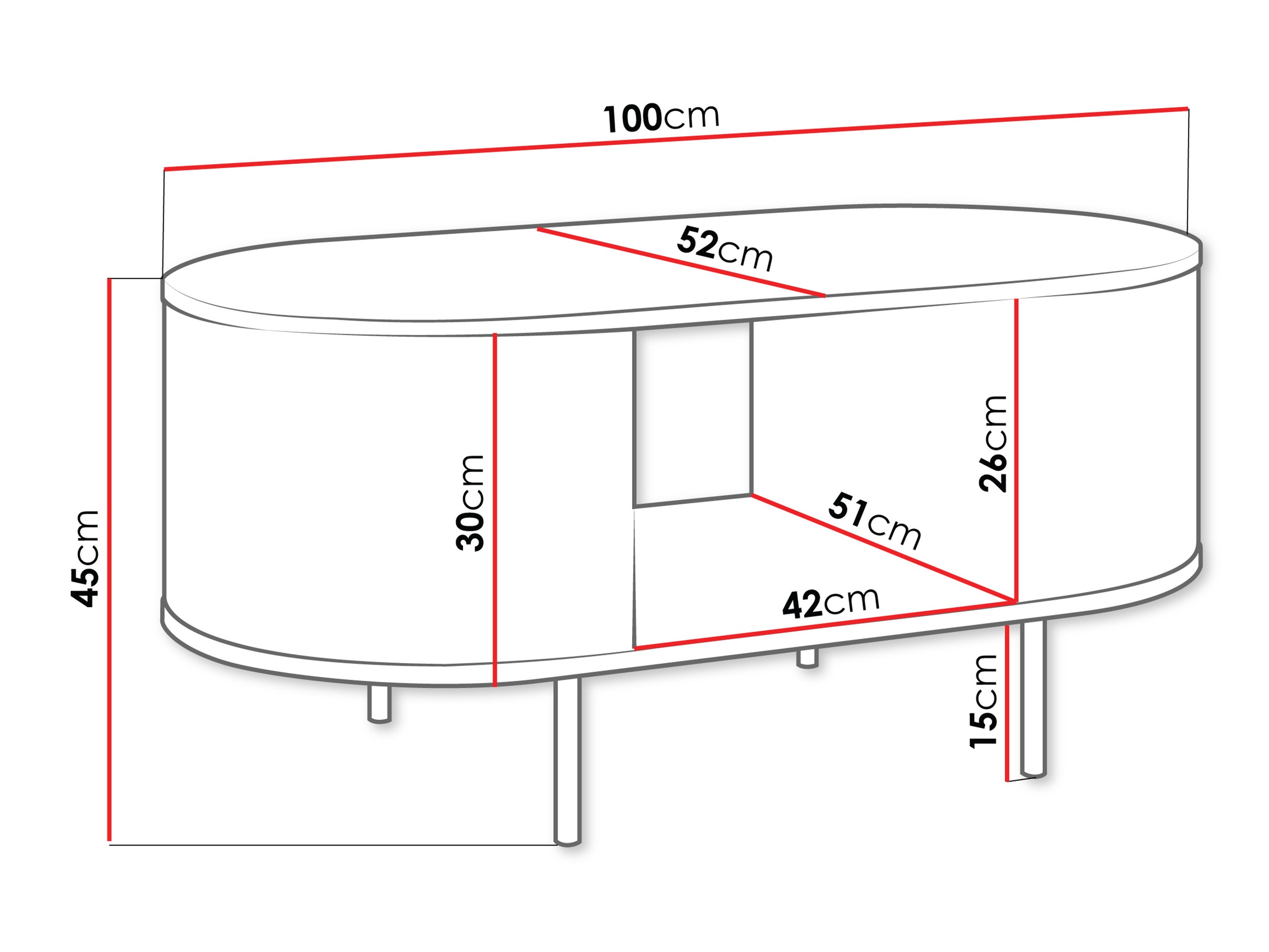 Dohányzóasztal Comfivo Livtena (Fekete márvány + Fekete)