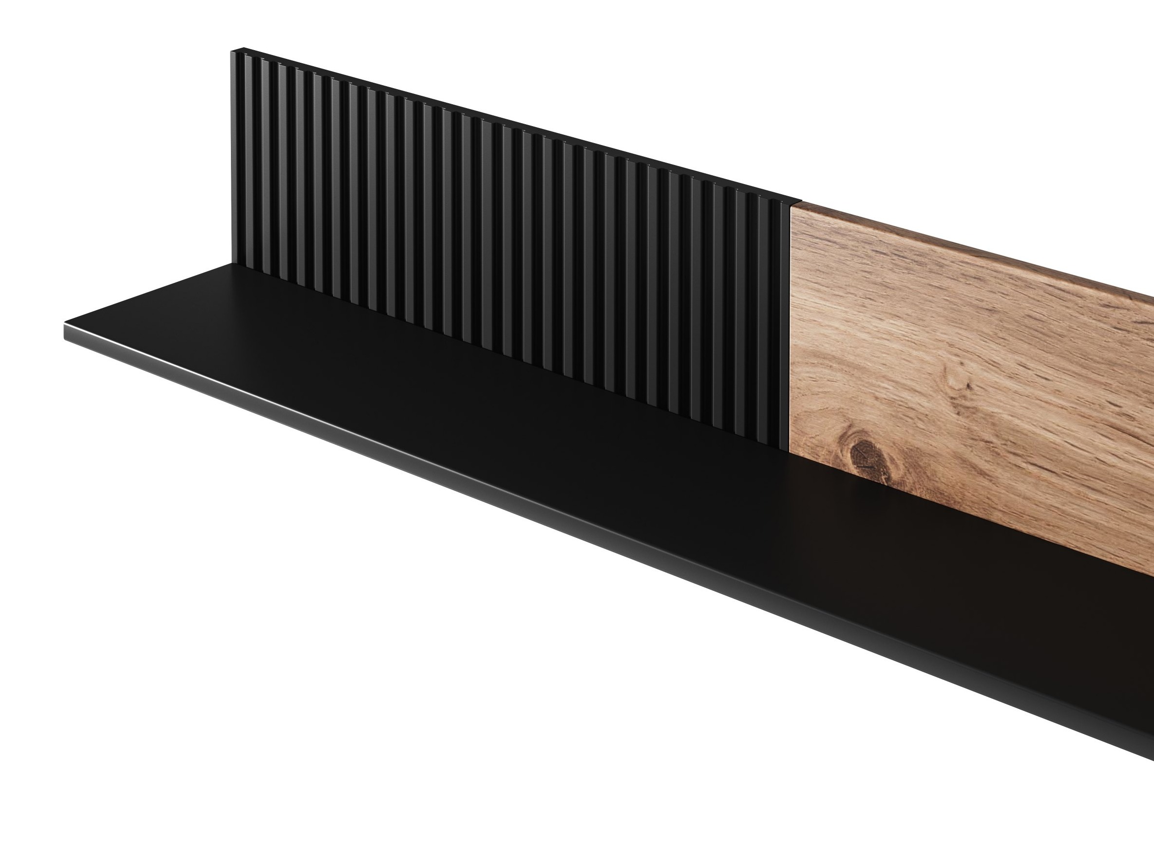 Fali polc Luelia 122 (Fekete + Wotan tölgy)