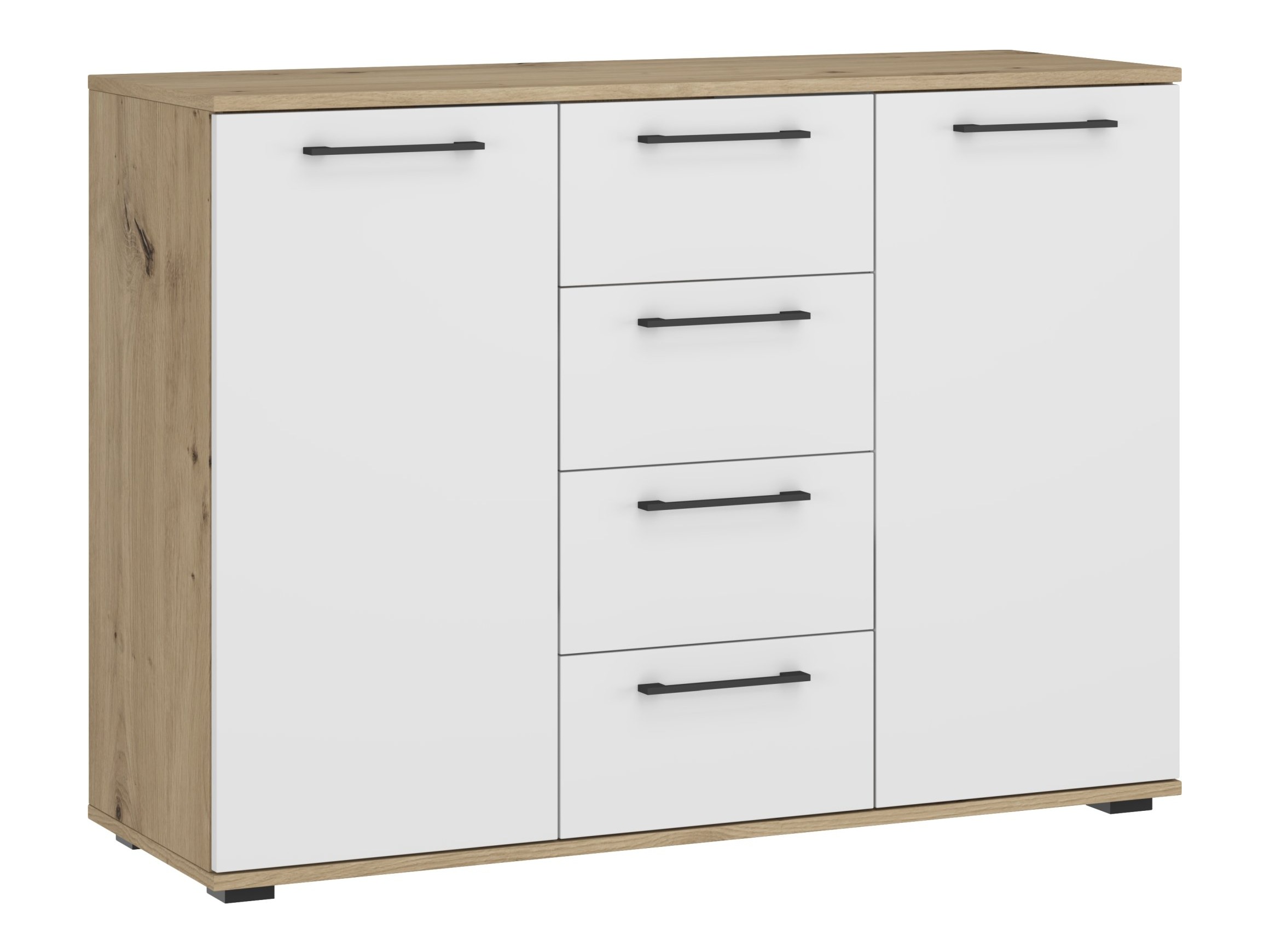 Komód Houston 1977 (Fehér + Artisan tölgy)