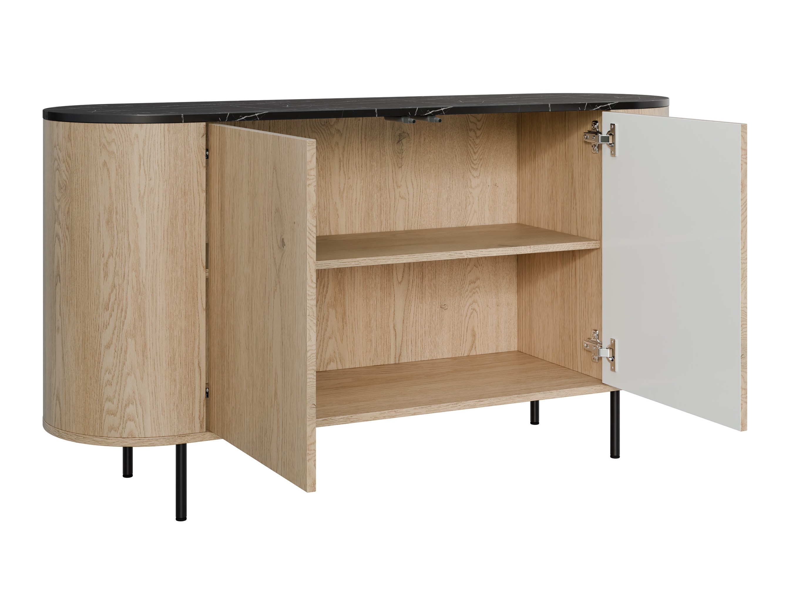 Nappali szett Comfivo Livtena 105 (Fekete márvány + Fekete)