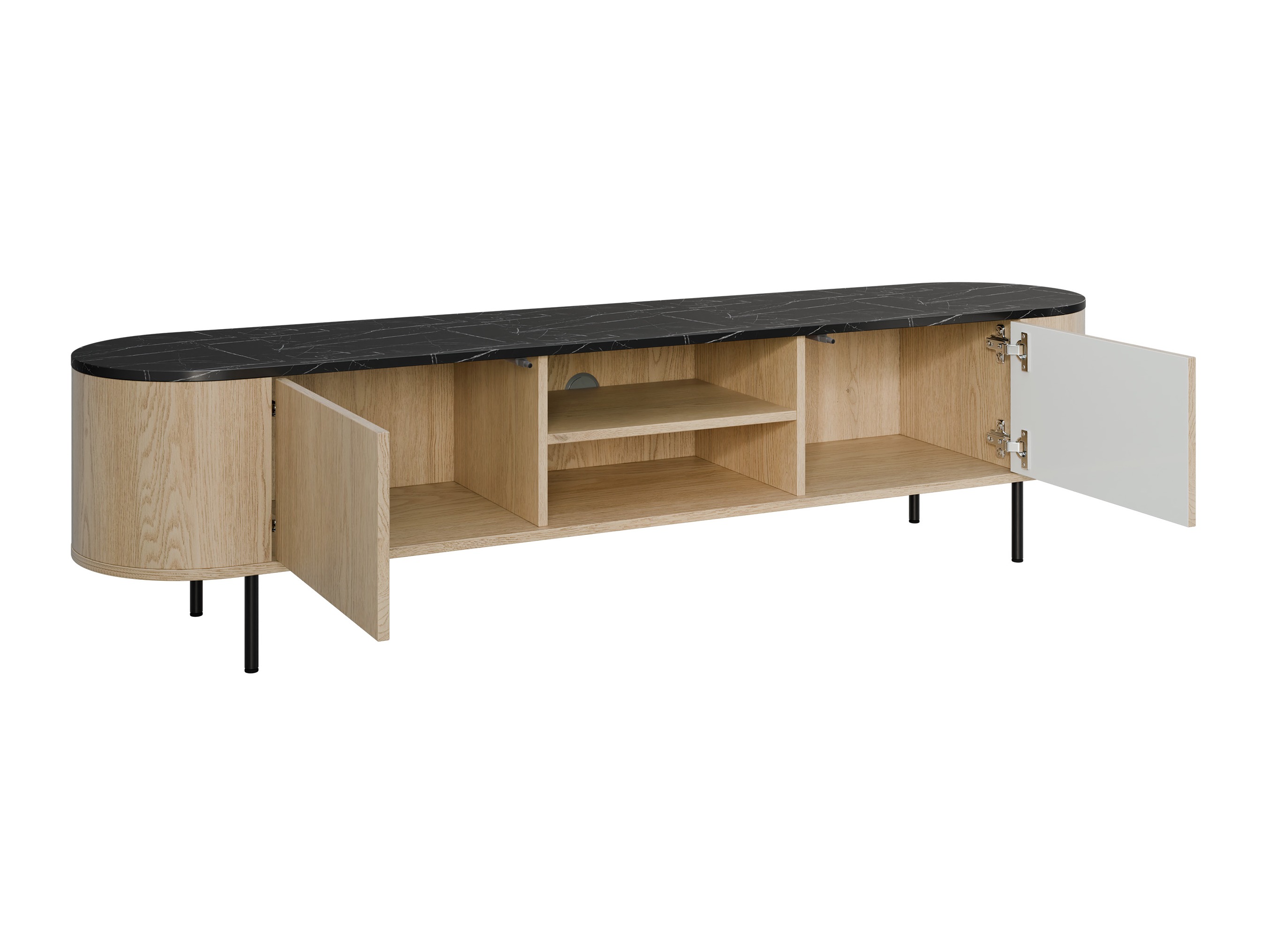 Nappali szett Comfivo Livtena (Fekete márvány + Fekete)