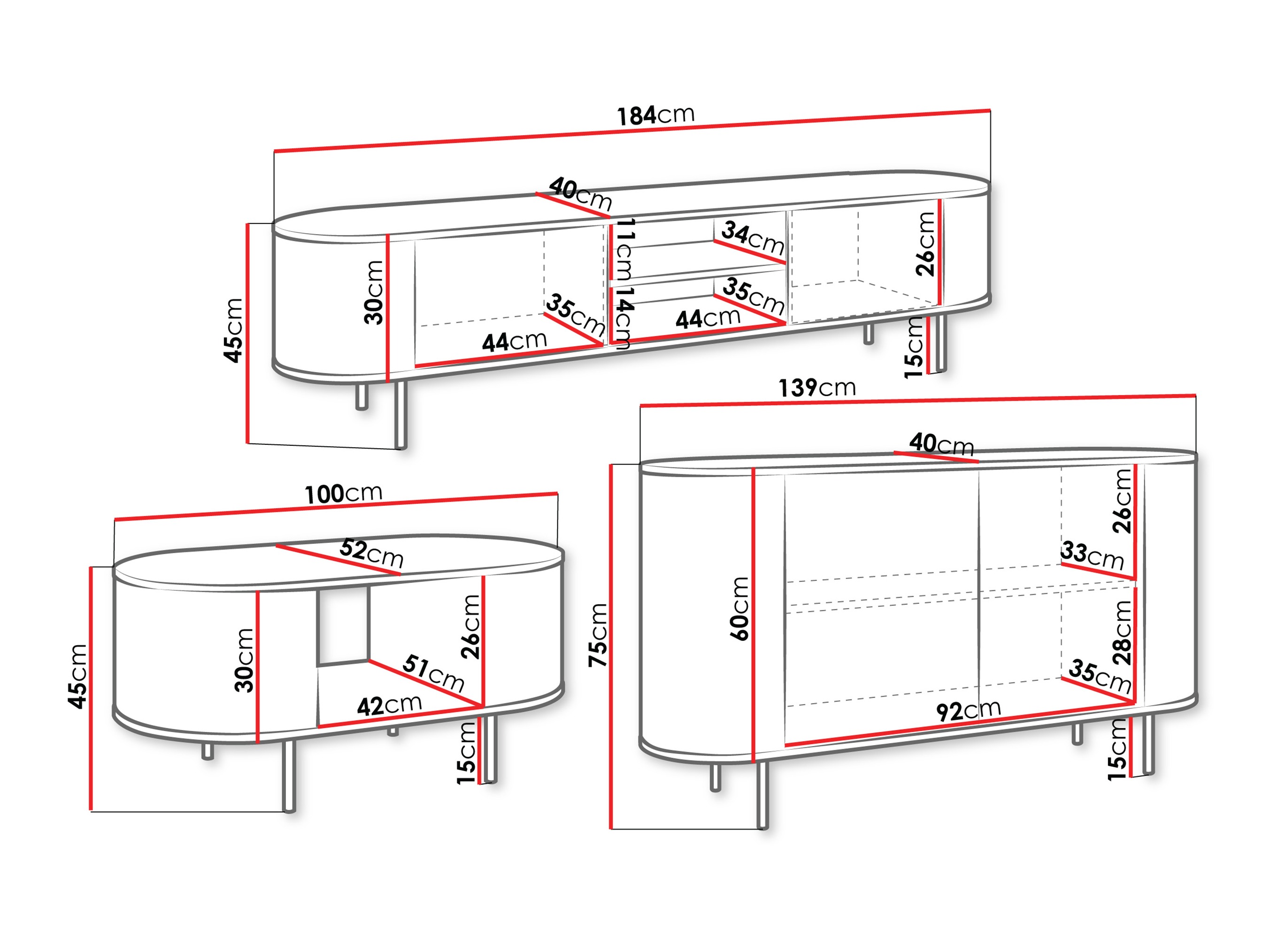 Nappali szett Comfivo Livtena (Fekete márvány + Fekete)