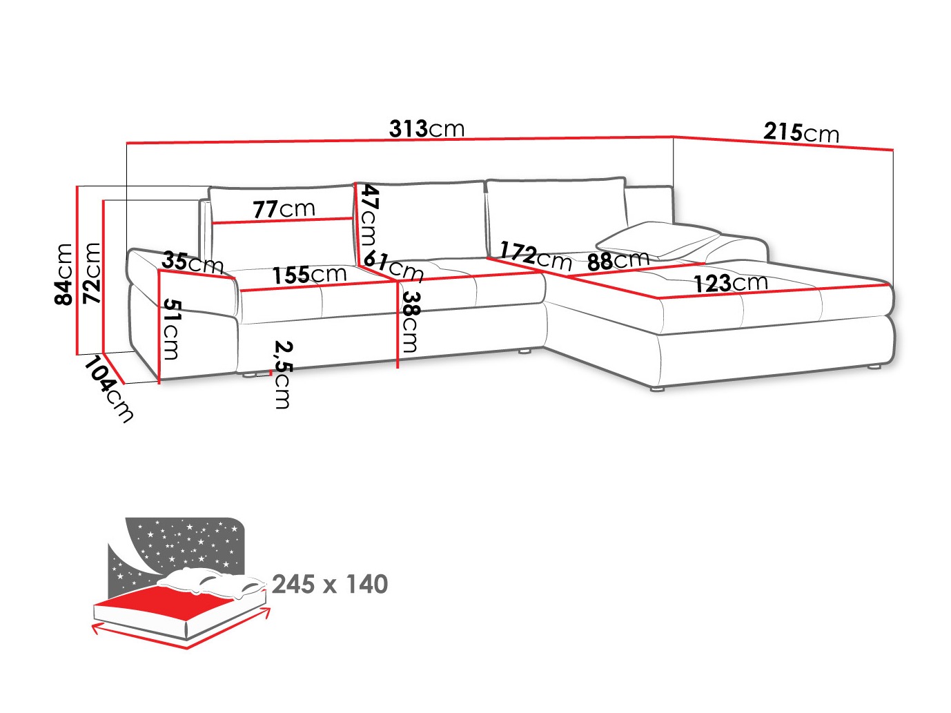 Sarokkanapé Lincoln 124 (Inari 91)