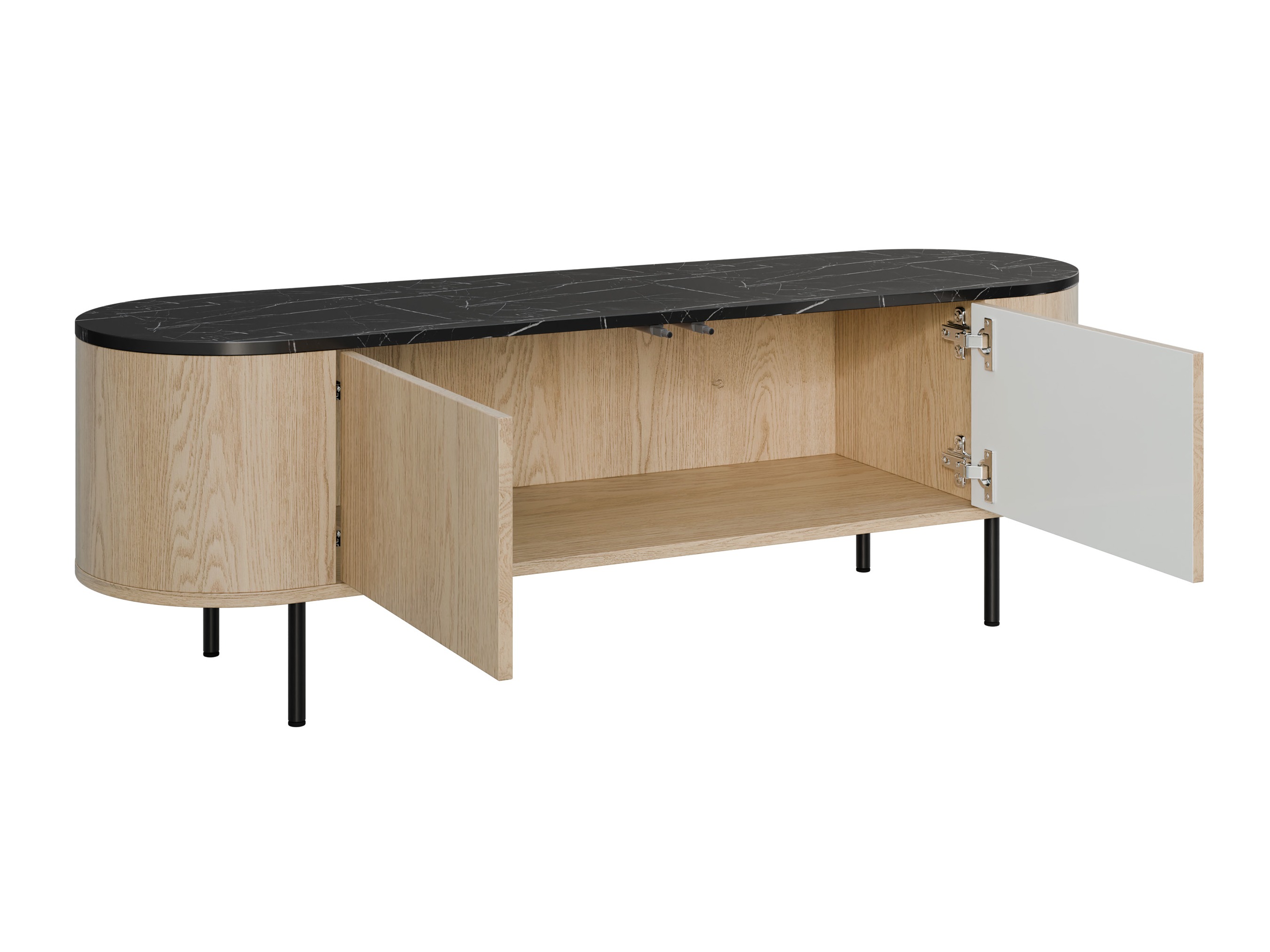 TV-állvány Comfivo Livtena (Fehér márvány + Aranysárga)