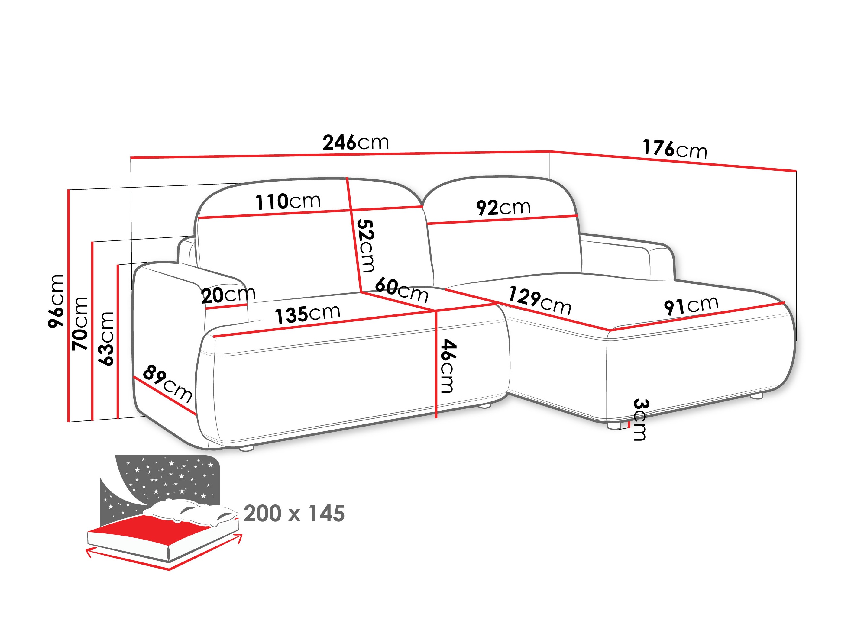 Sarokkanapé ComfiDream Marila (Perfect Harmony 63)