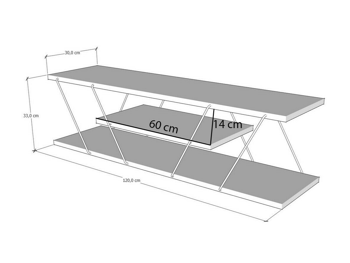 TV-állvány Kailua 365 (Könnyű travertin + Fekete)
