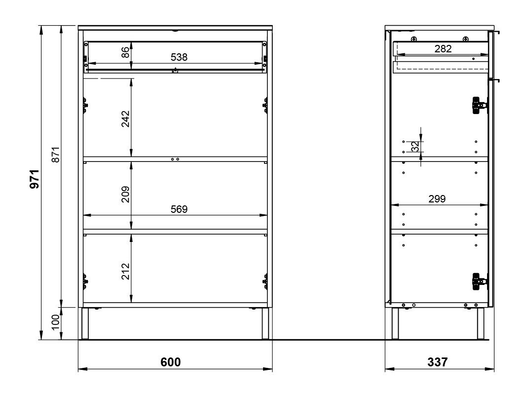 Álló fürdőszoba szekrény Felfere 101 (Antracit)