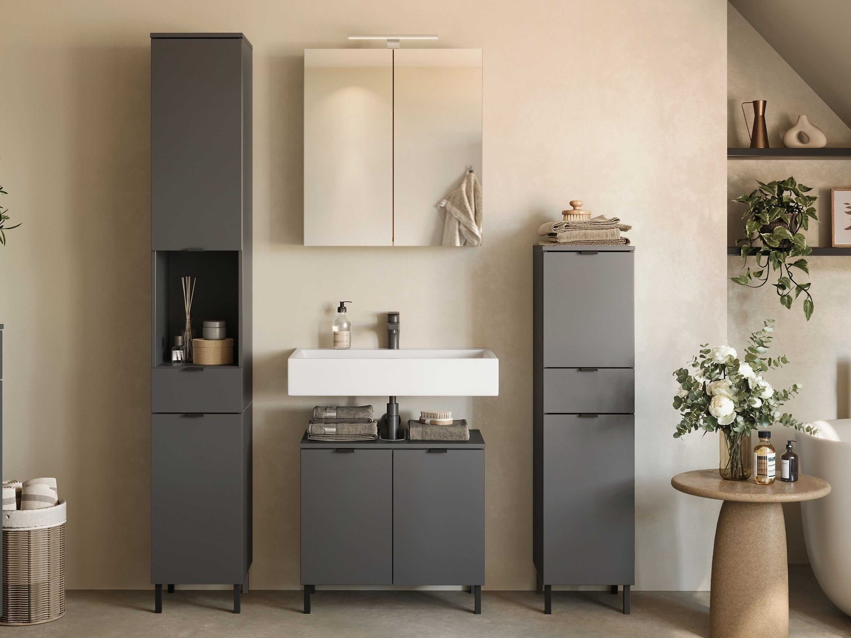 Fürdőszoba garnitúra Felfere 108 (Antracit)