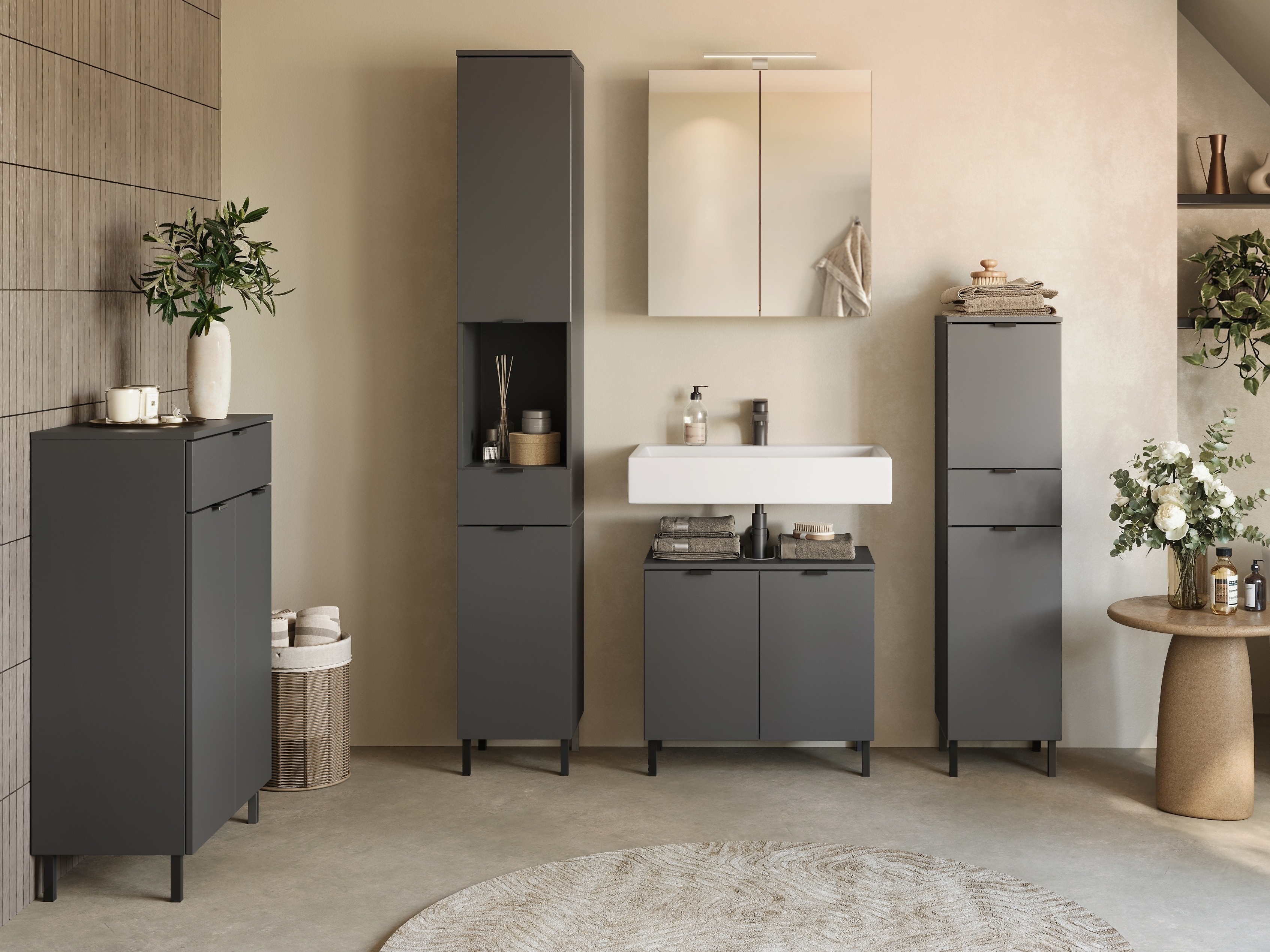 Fürdőszoba tükörszekrény Felfere 107 (Antracit)