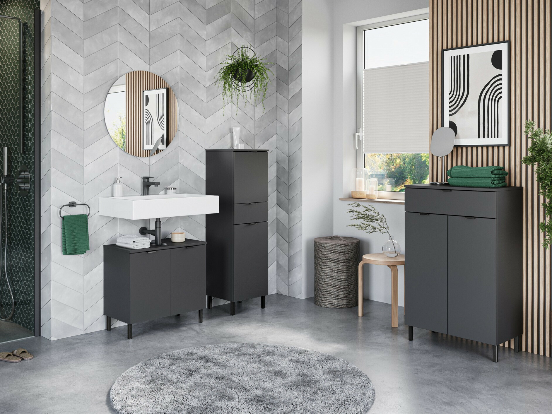 Mosdó alatti álló szekrény Felfere 100 (Antracit)