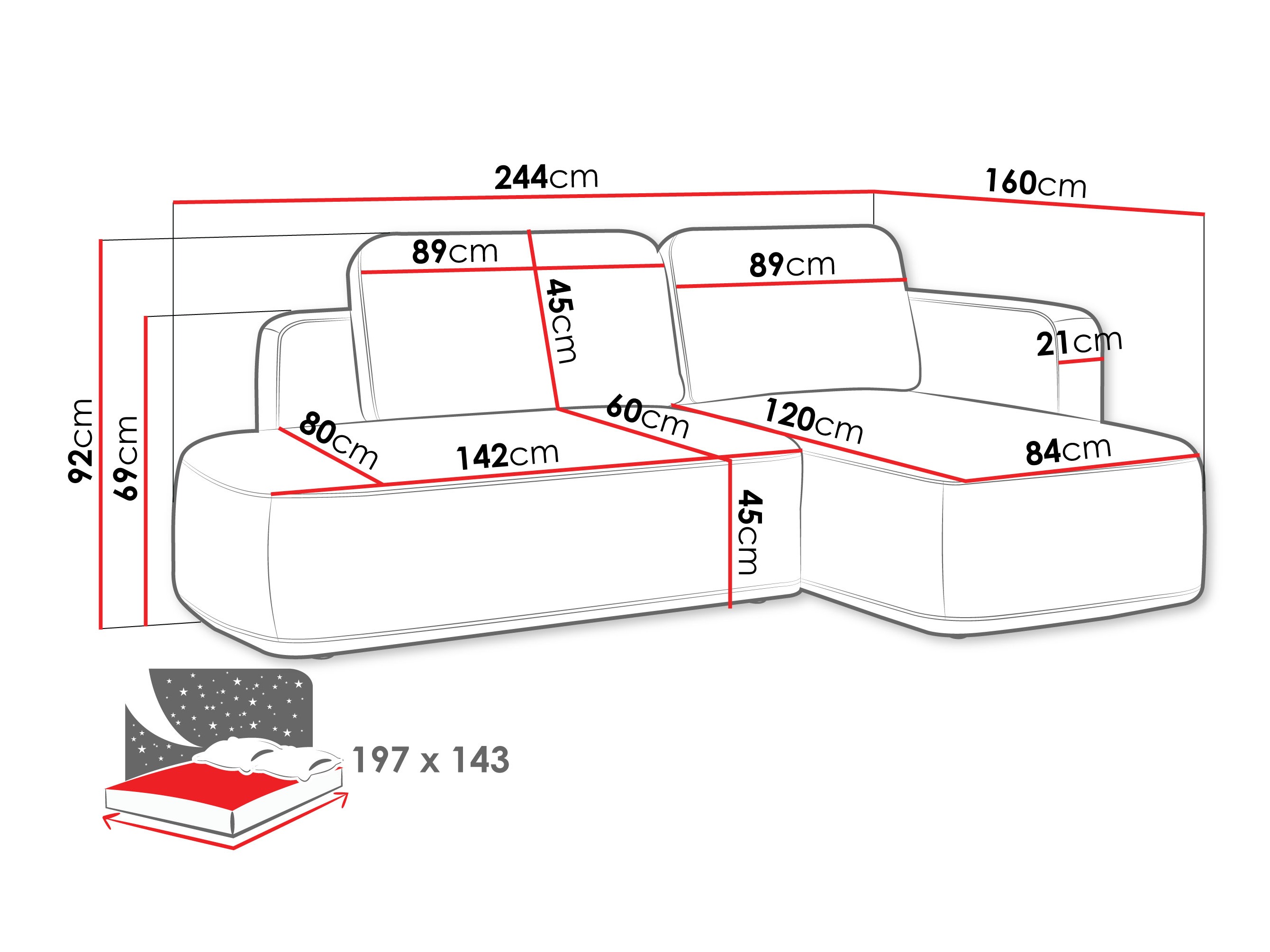 Sarokkanapé ComfiDream 203 (Perfect Harmony 02)