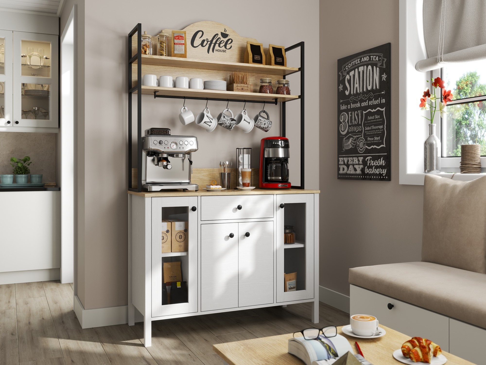 Többfunkciós bútor Ophfela 148 (Fekete)