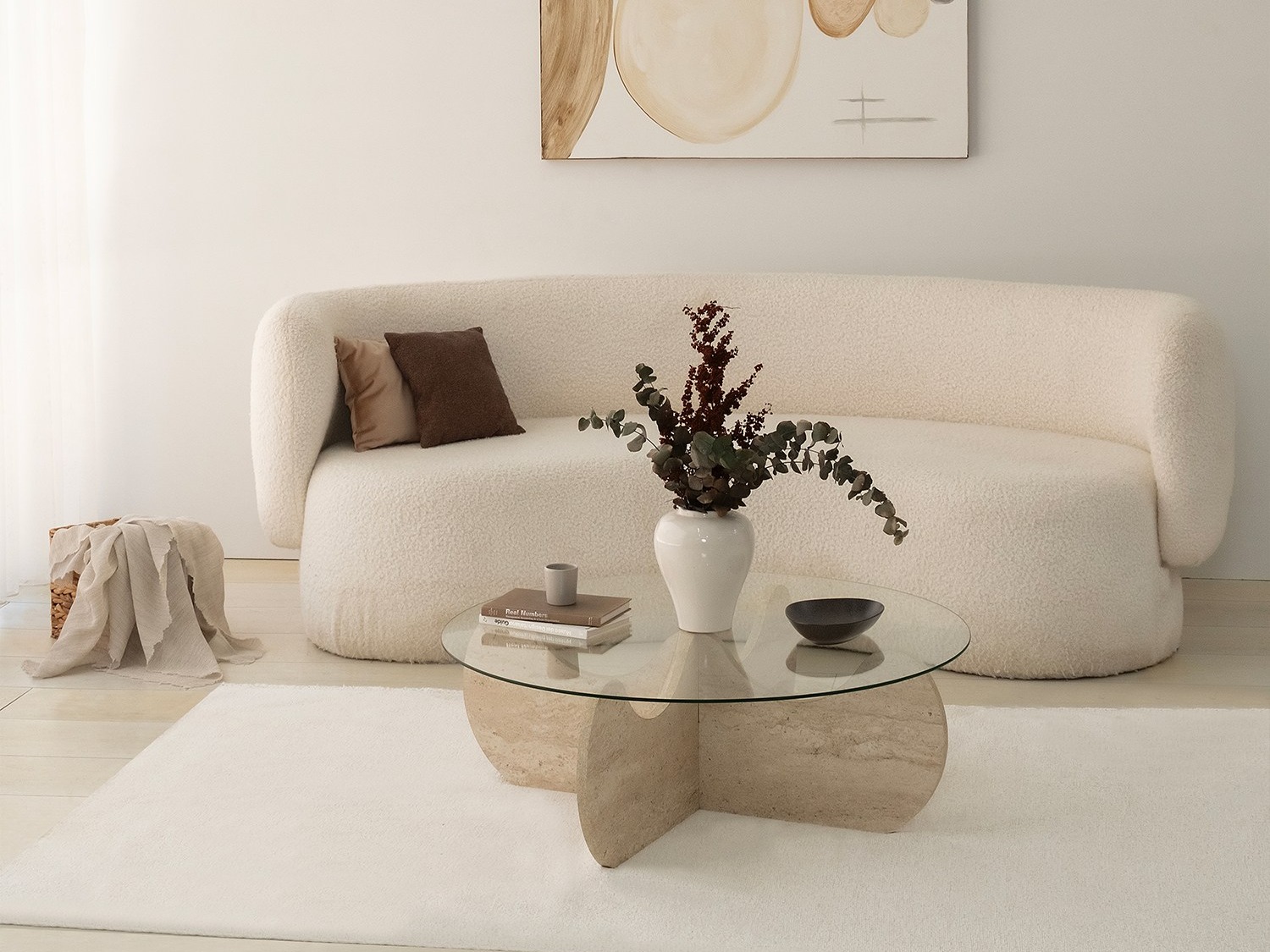 Dohányzóasztal Kailua 2630 (Világos Travertine)