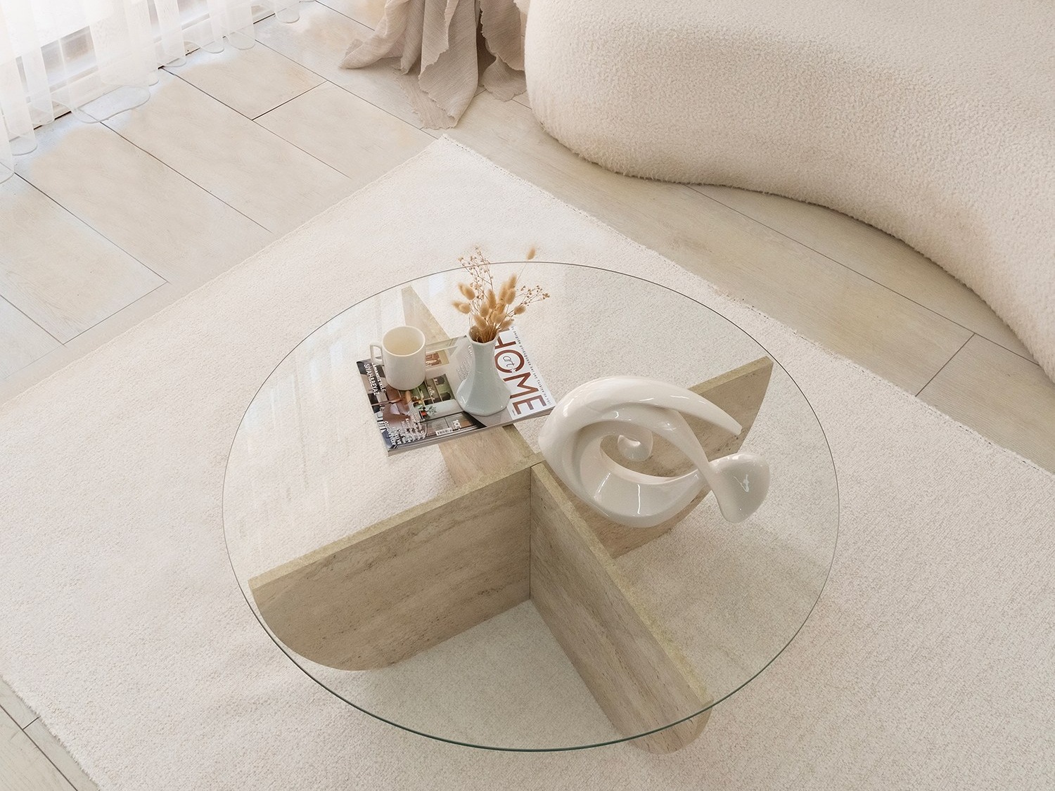 Dohányzóasztal Kailua 411 (Könnyű travertin)